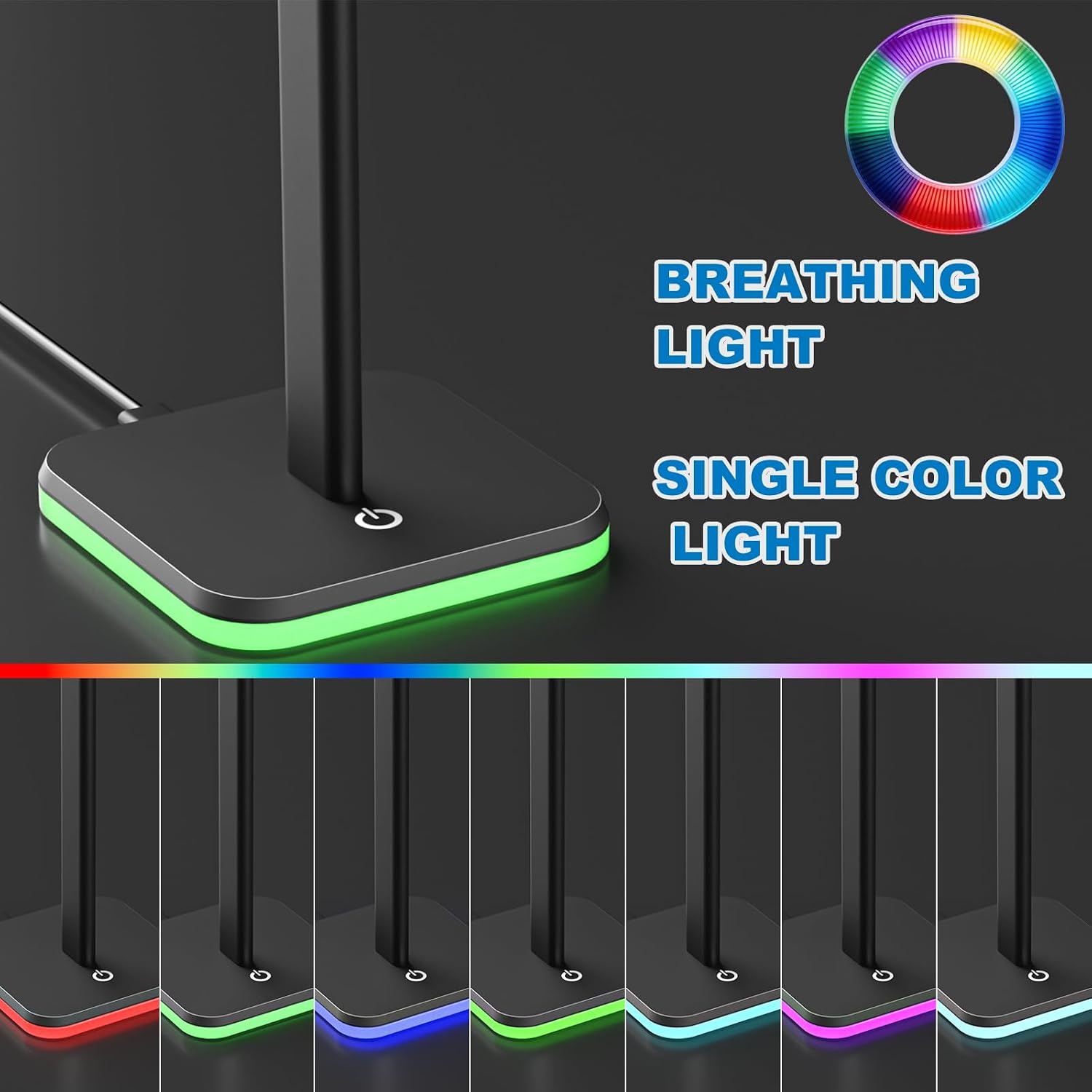 SOPORTE PARA AUDÍFONOS AHONNPELY RGB NEGRO - 3