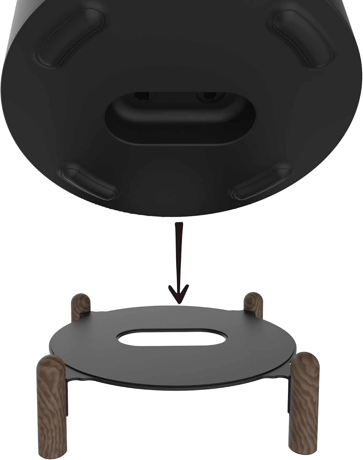 SOPORTE PARA SONOS SUB MINI H HUABERICH NOGAL NEGRO - 2