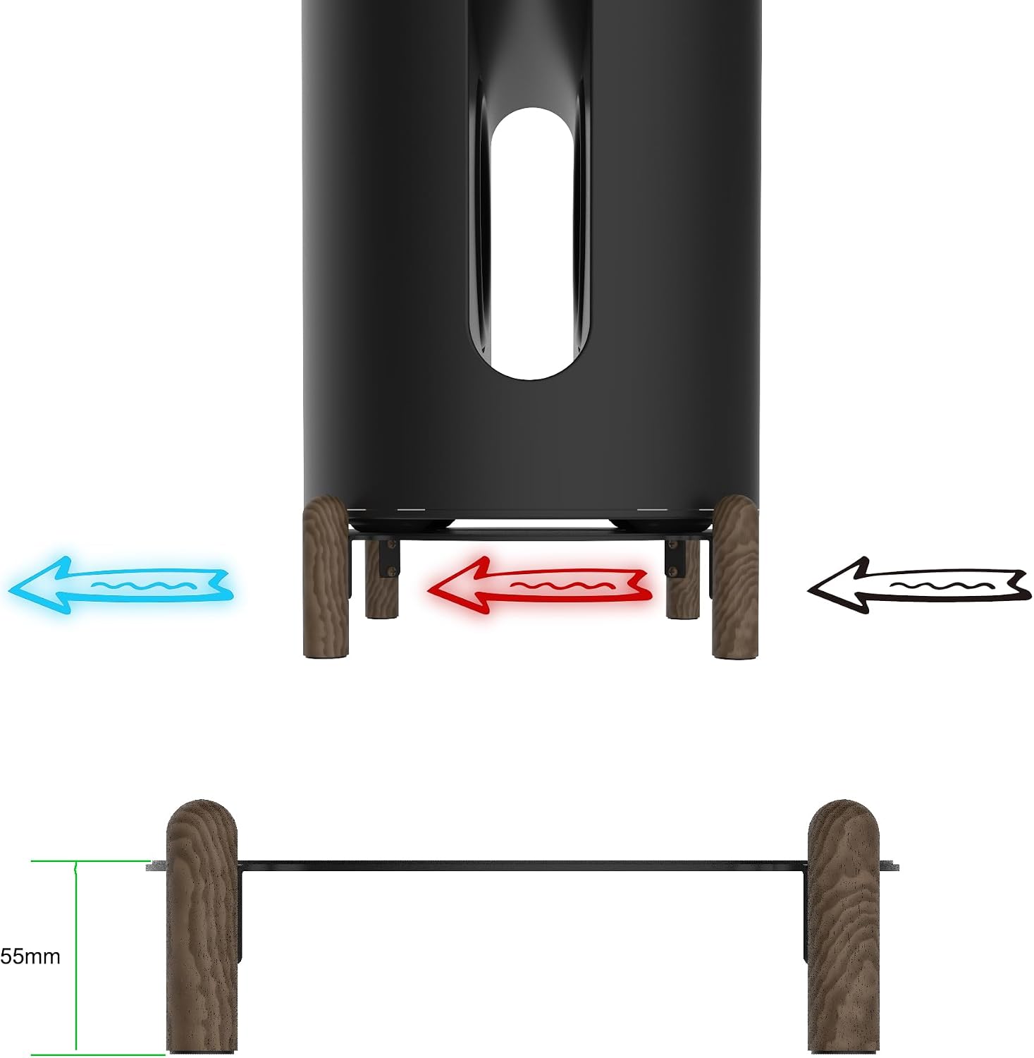 SOPORTE PARA SONOS SUB MINI H HUABERICH NOGAL NEGRO - 3
