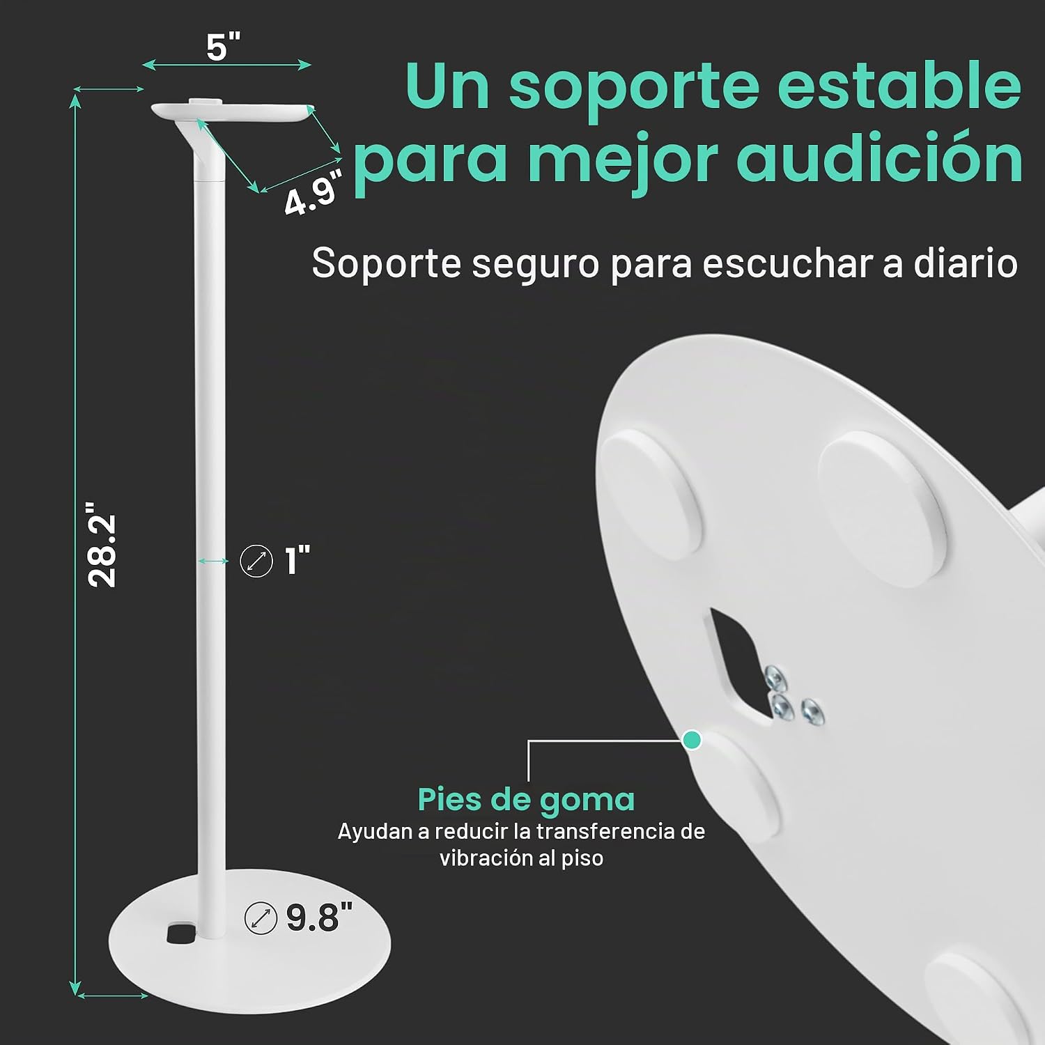 SOPORTES PARA PARLANTES YNVISION.DESIGN PARA SONOS ONE/ONE SL Y PLAY:1 BLANCO 2 UNIDADES - 3