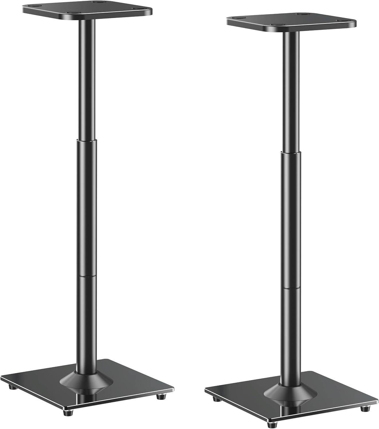 SOPORTES PARA PARLANTES ELIVED AJUSTABLES 28-37.4 PULGADAS BASE DE VIDRIO NEGRO - 1