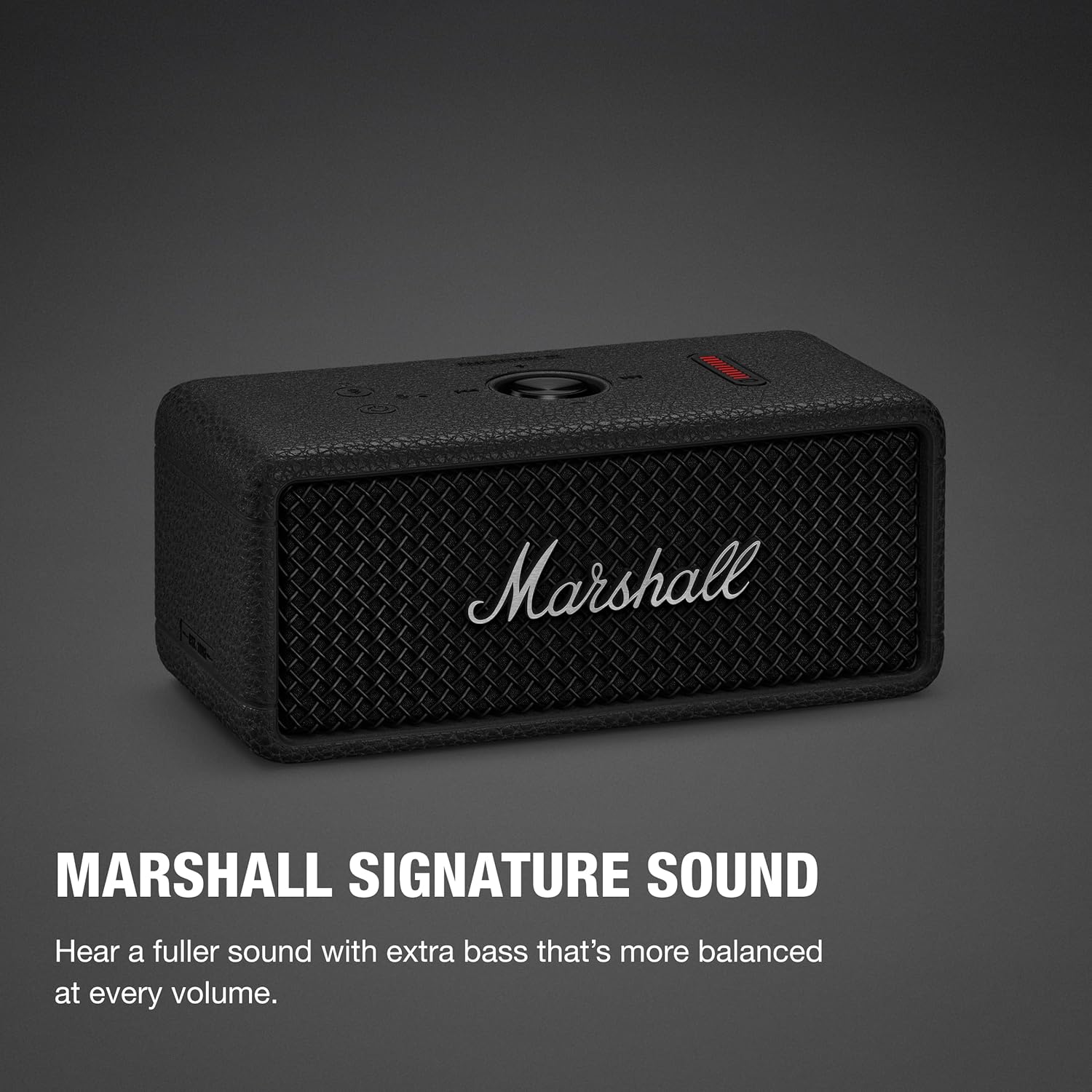 PARLANTE PORTÁTIL MARSHALL EMBERTON III BLUETOOTH IMPERMEABLE NEGRO/PLATA - 2