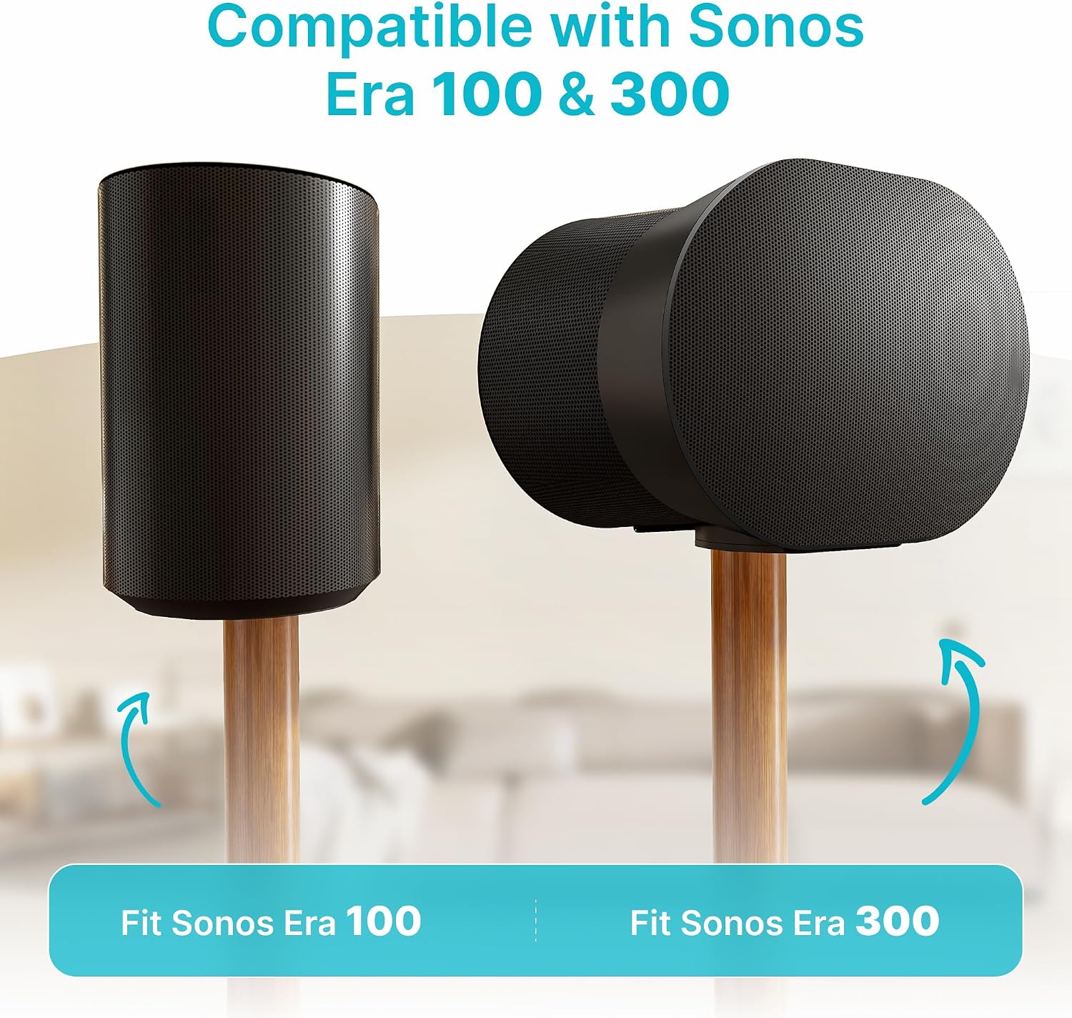 SOPORTES PARA PARLANTES PEGZONE 30.6 PULGADAS PARA SONOS ERA 100 Y ERA 300 NEGRO - 2
