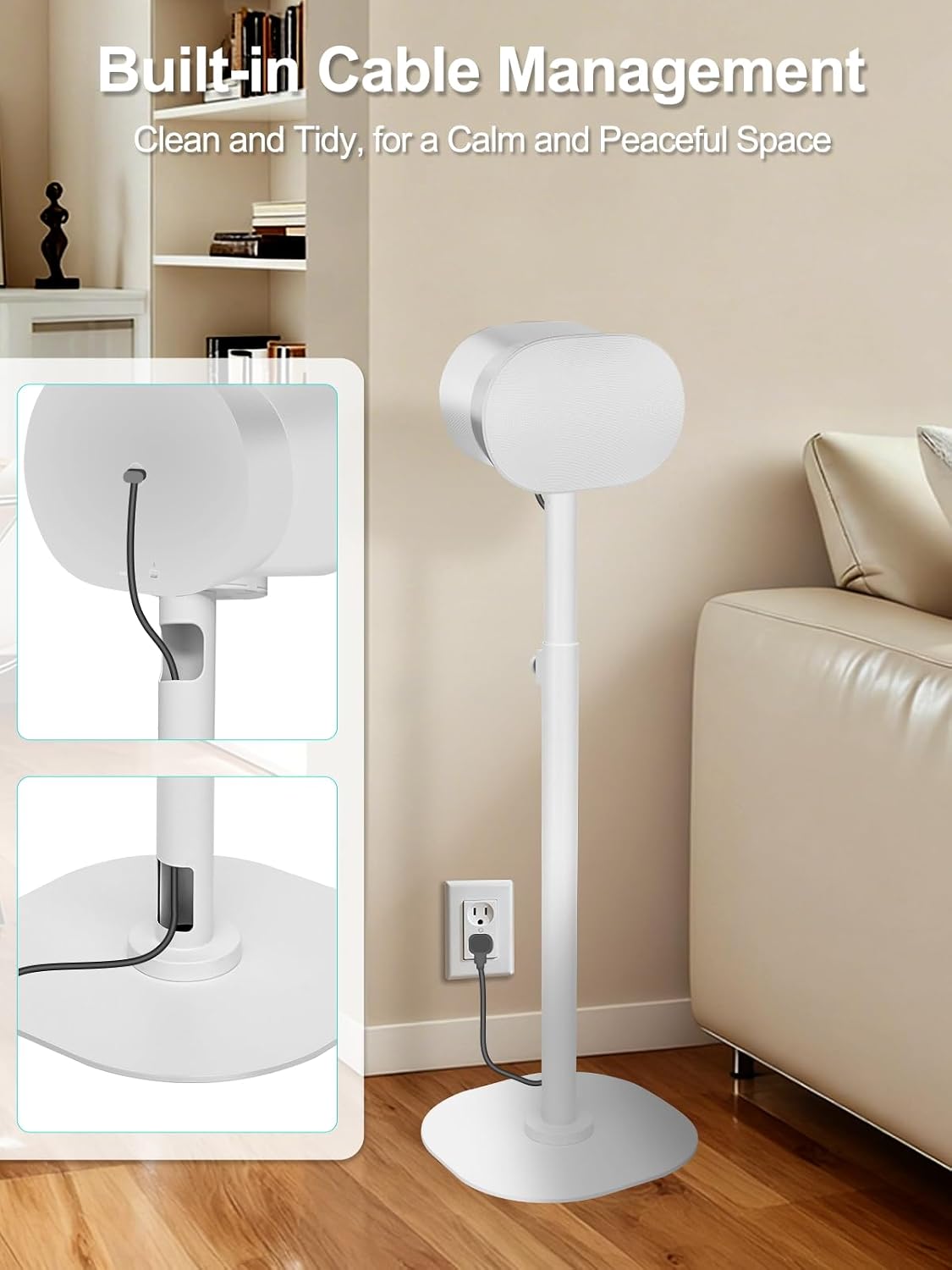 SOPORTES PARA PARLANTES HATURI PARA SONOS ERA 300, ERA 100 SL Y ERA 100, BLANCO - 2