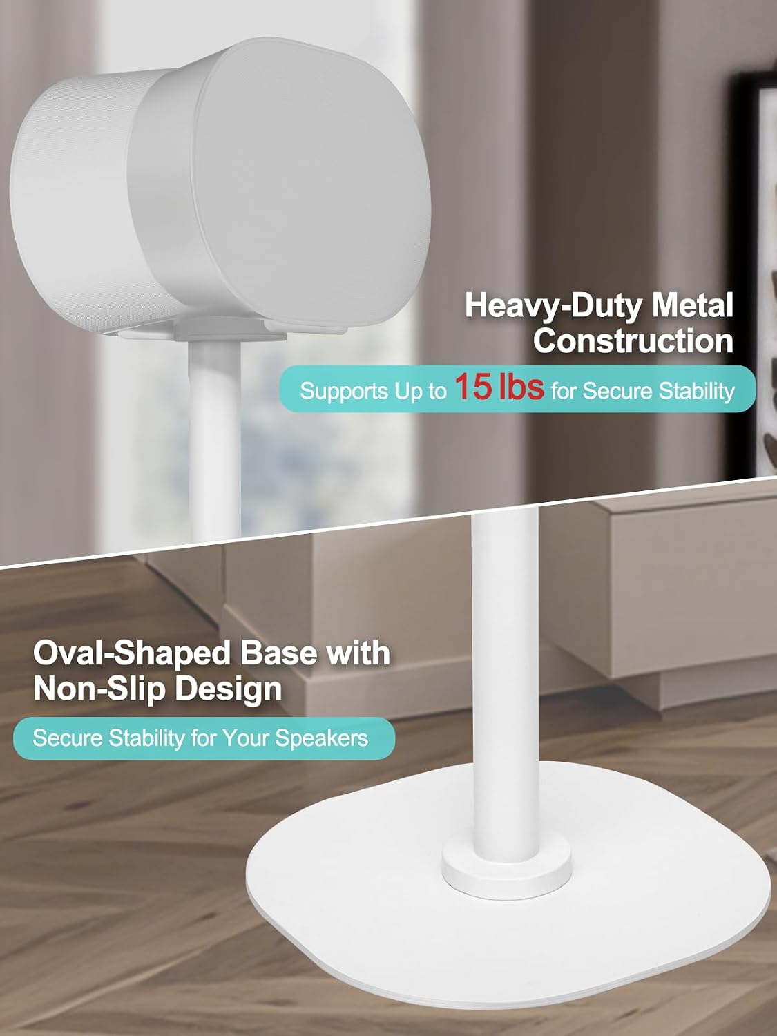 SOPORTES PARA PARLANTES HATURI PARA SONOS ERA 300, ERA 100 SL Y ERA 100, BLANCO - 4