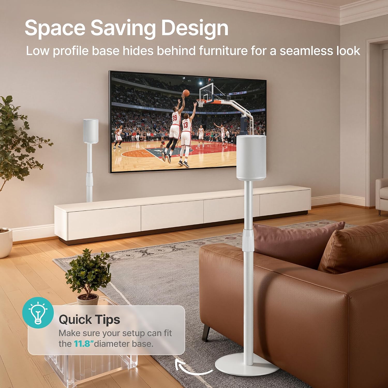 SOPORTES PARA PARLANTES PEGZONE 26.9'-42' COMPATIBLES CON SONOS ERA 100 Y 300, PACK 2 - 4