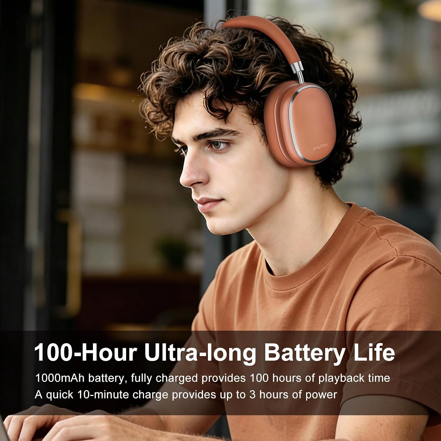 AUDÍFONOS SRHYTHM NICECOMFORT 95 INALÁMBRICOS CON CANCELACIÓN ADAPTATIVA DE RUIDO ROSE ORANGE - 4