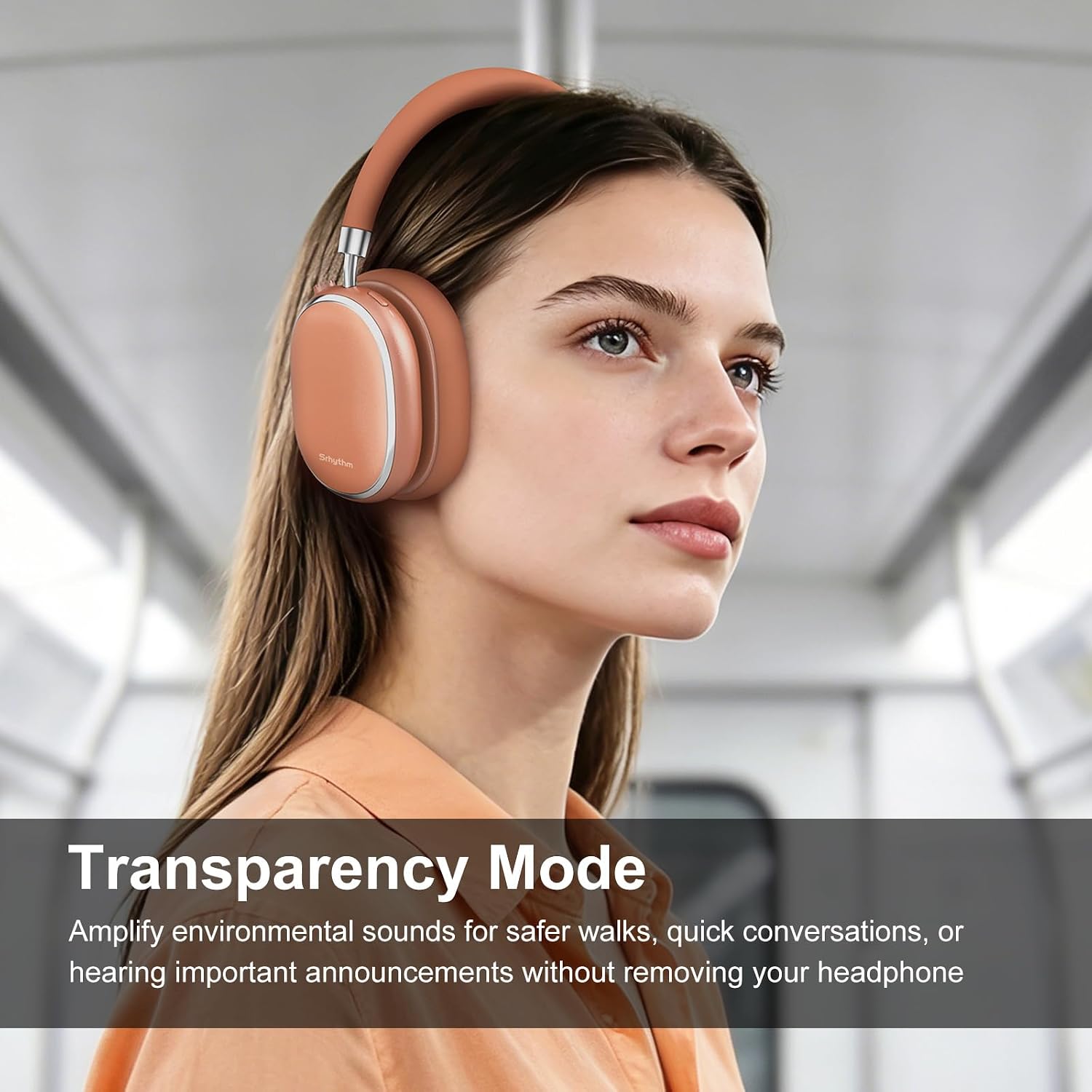 AUDÍFONOS SRHYTHM NICECOMFORT 95 INALÁMBRICOS CON CANCELACIÓN ADAPTATIVA DE RUIDO ROSE ORANGE - 5