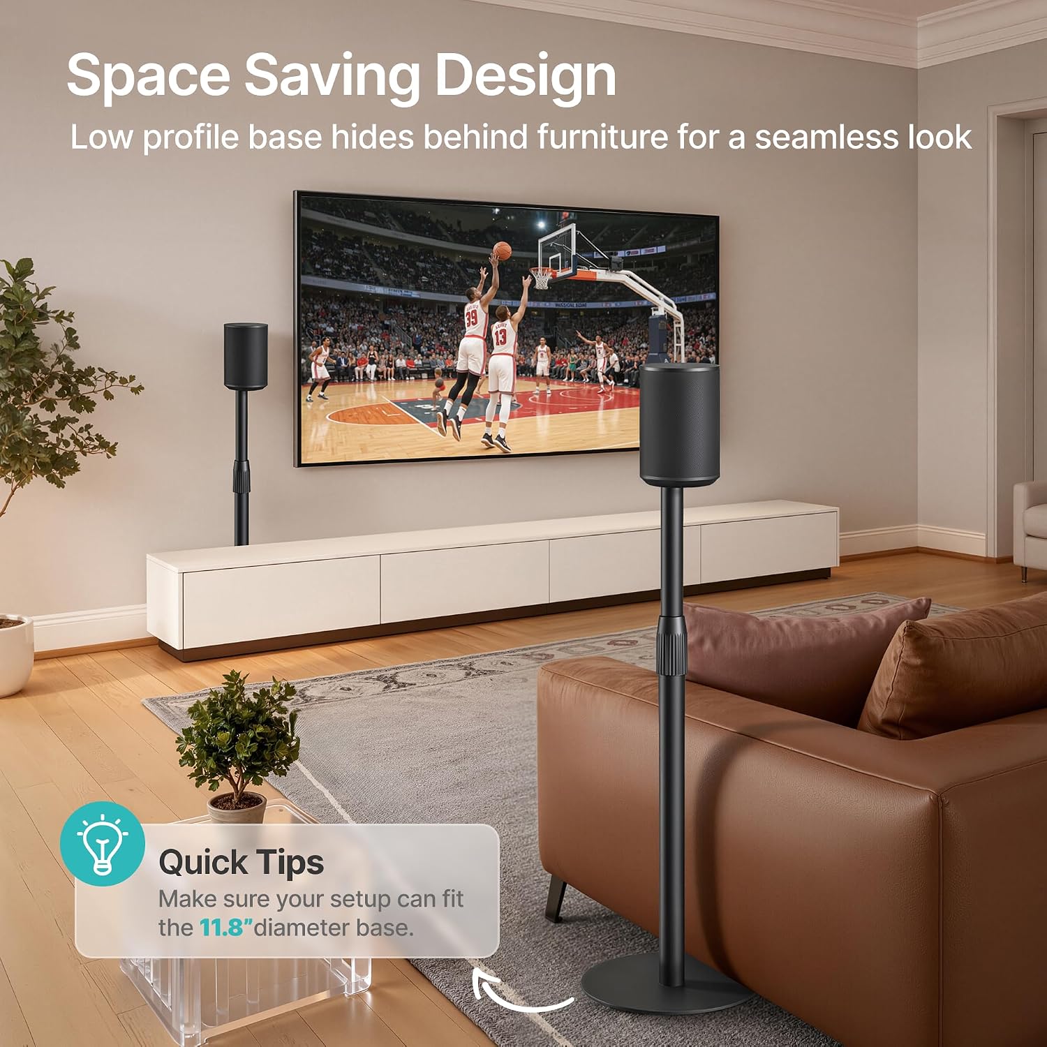 SOPORTES PARA PARLANTES PEGZONE 26.9'-42.6' COMPATIBLES CON SONOS ERA 300 Y 100, PACK 2 - 5