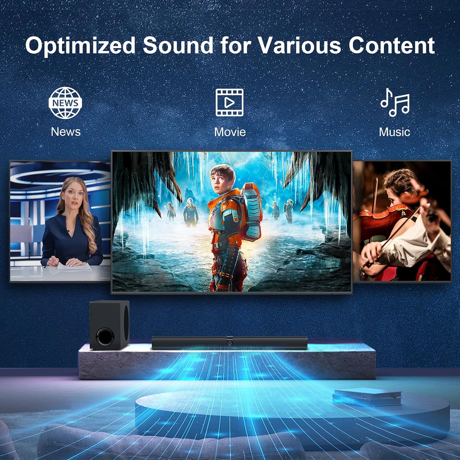 BARRA DE SONIDO ASSISTRUST 31' CON SUBWOOFER 110W BLUETOOTH ARC OPT AUX - 4