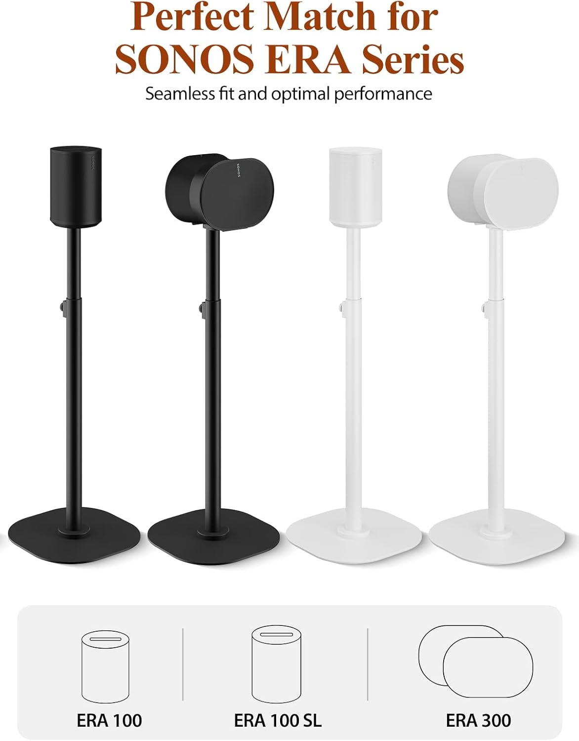 SOPORTES PARA PARLANTES HATURI AJUSTABLES PARA SONOS ERA 100, 100 SL Y ERA 300, PAR - 2