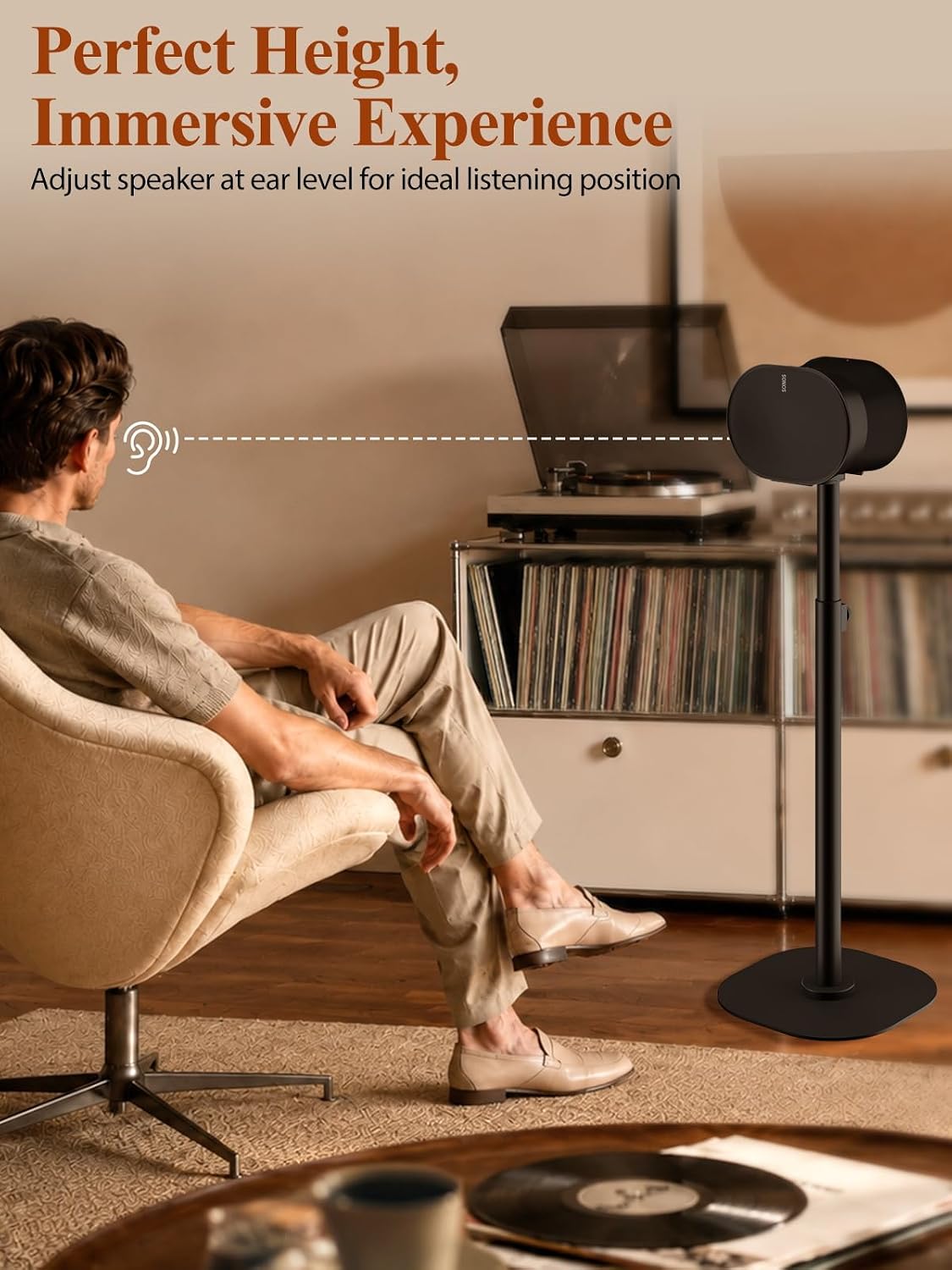 SOPORTES PARA PARLANTES HATURI AJUSTABLES PARA SONOS ERA 100, 100 SL Y ERA 300, PAR - 4
