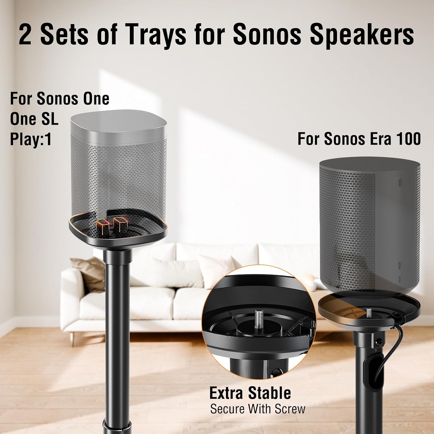 SOPORTES PARA PARLANTES ELIVED PARA SONOS ERA 100 Y SONOS ONE, ONE SL, PLAY:1 - 2