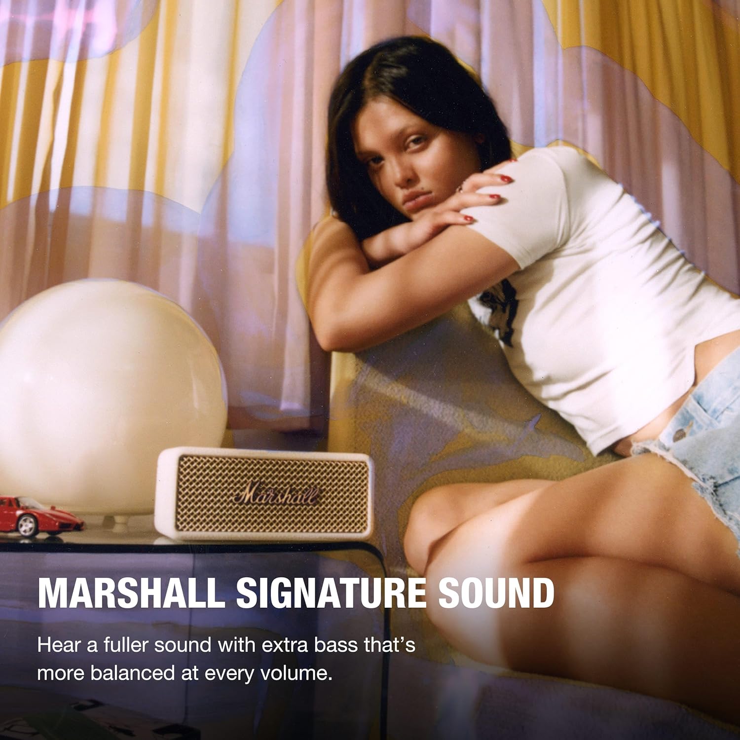 PARLANTE PORTÁTIL MARSHALL EMBERTON III BLUETOOTH IMPERMEABLE CREMA - 2