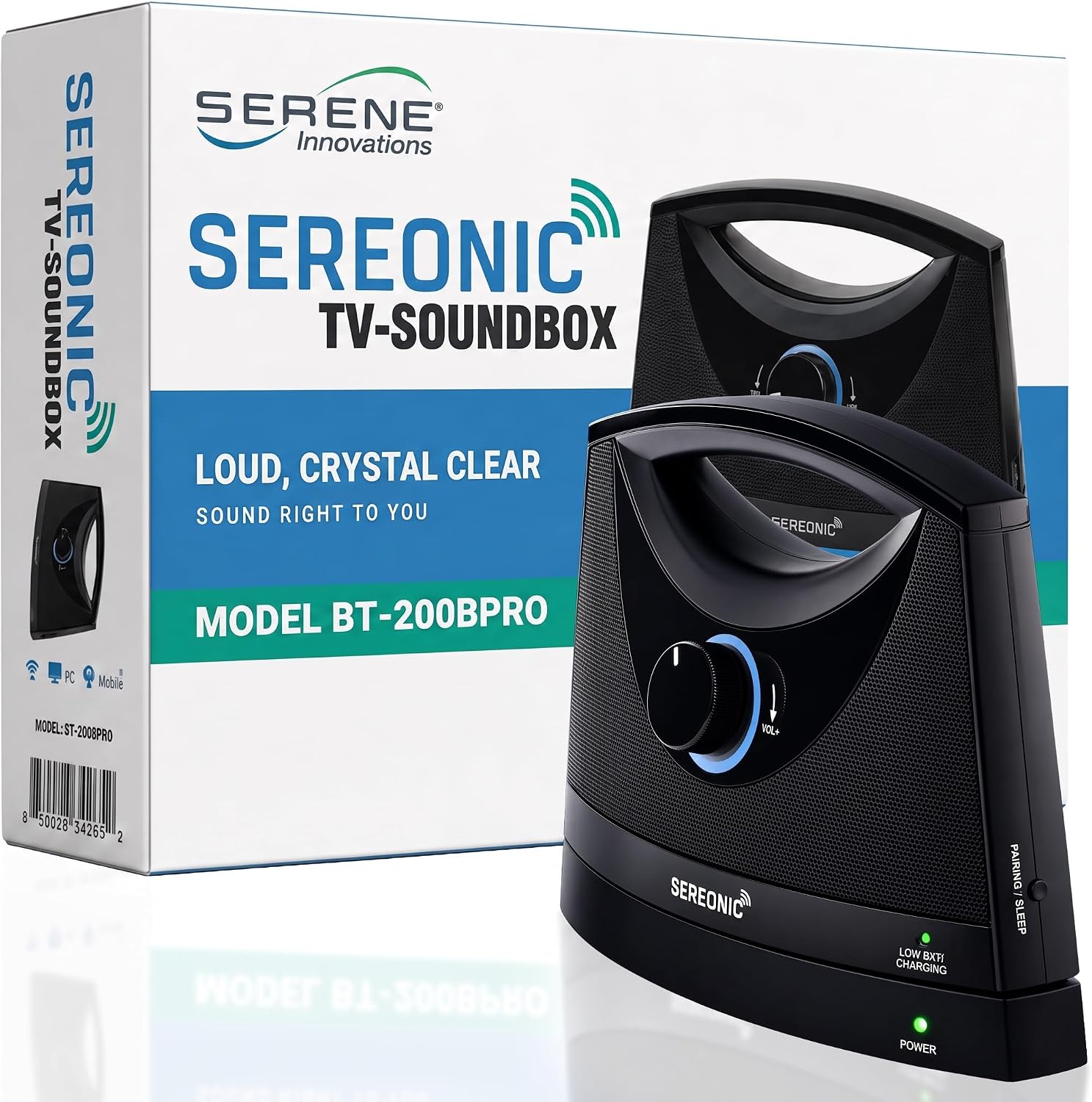 PARLANTE PORTÁTIL INALÁMBRICO SEREONIC BT-200 PARA TV CON ALCANCE DE 30 M - 1