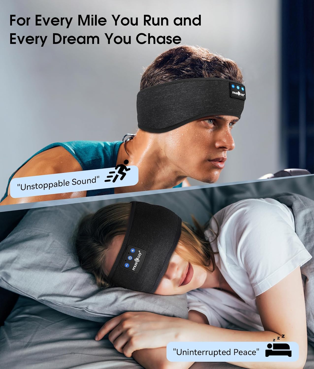 AUDÍFONOS BLUETOOTH MUSICOZY SLEEP HEADPHONES BANDA DEPORTIVA INALÁMBRICA - 2