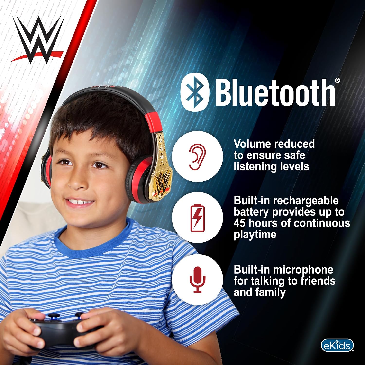 AUDÍFONOS BLUETOOTH EKIDS WWE PARA NIÑOS INALÁMBRICOS - 2