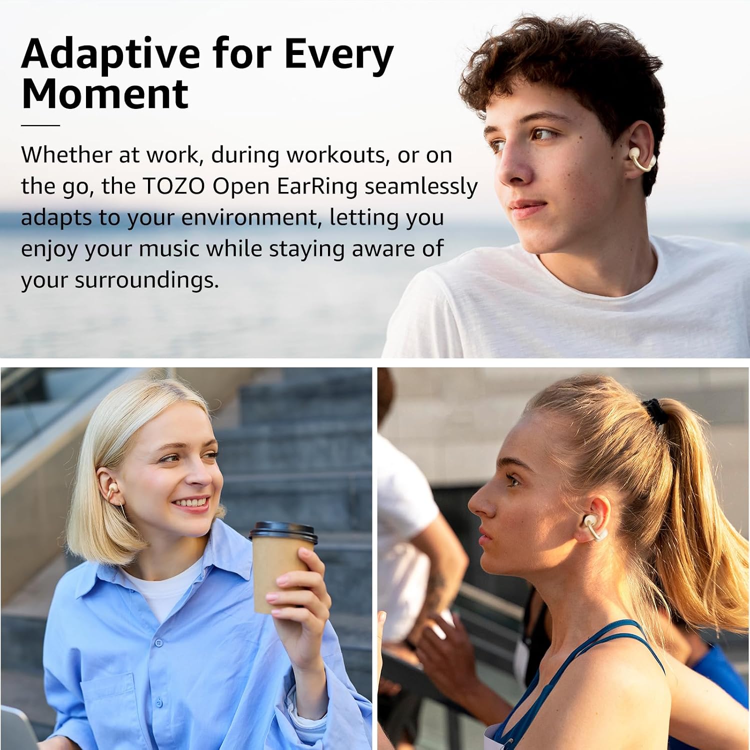 AUDÍFONOS TOZO OPENEARRING BLUETOOTH 5.4 OPEN EAR 40H - 5
