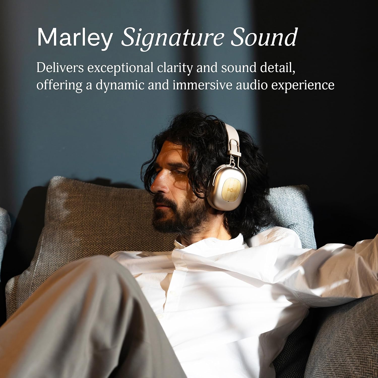 AUDÍFONOS HOUSE OF MARLEY POSITIVE VIBRATION REBEL WIRELESS ANC CREMA - 2