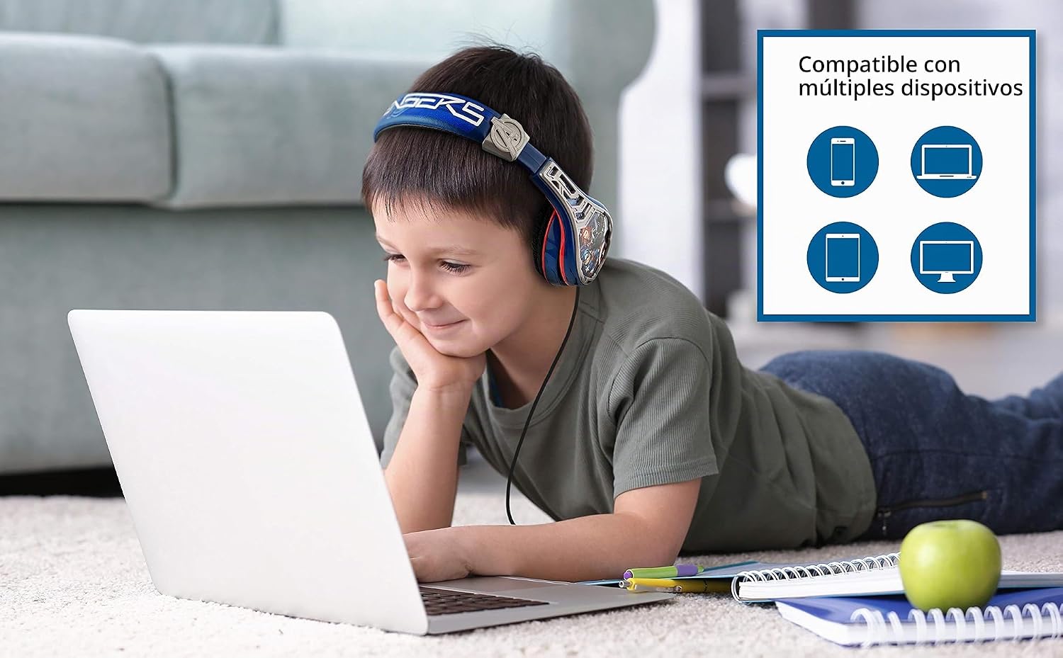 AUDÍFONOS EKIDS AVENGERS PARA NIÑOS CON CABLE Y CONTROL DE VOLUMEN - 2