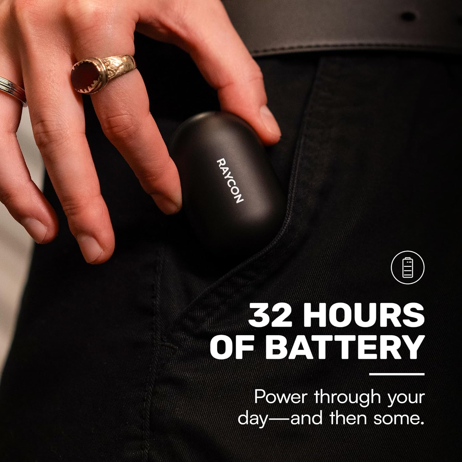 AUDÍFONOS RAYCON EVERYDAY BLUETOOTH INALÁMBRICOS CON CANCELACIÓN ACTIVA DE RUIDO NEGRO - 3