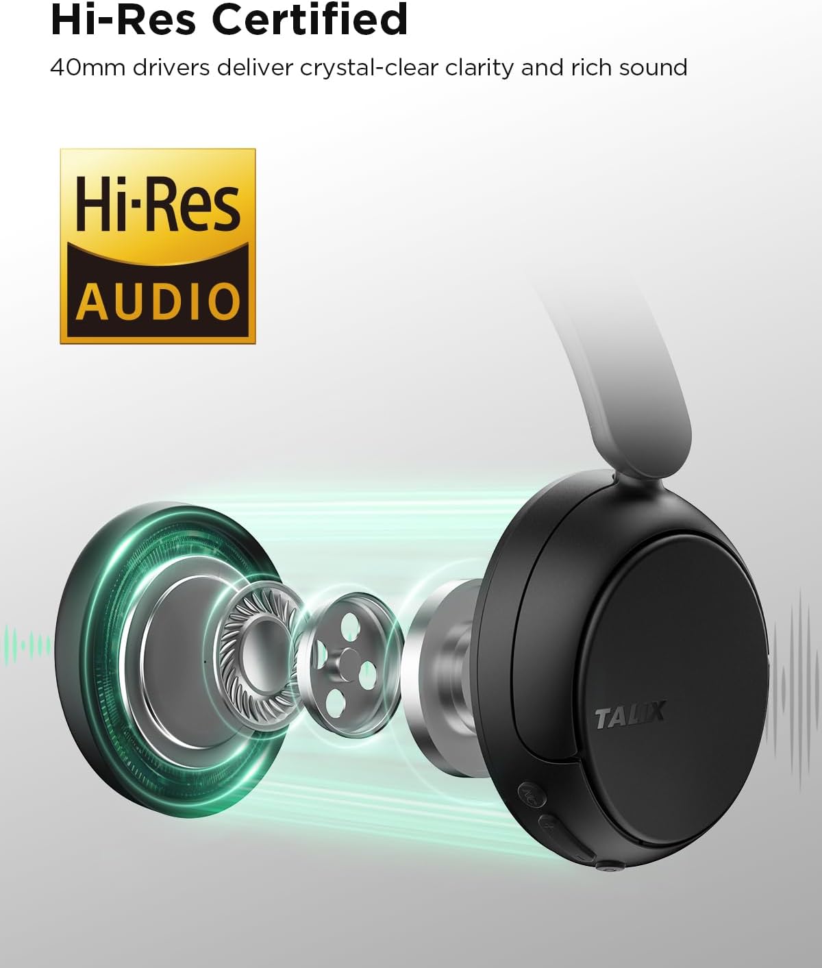 AUDÍFONOS TALIX H30 BLUETOOTH OVER EAR NEGRO - 5