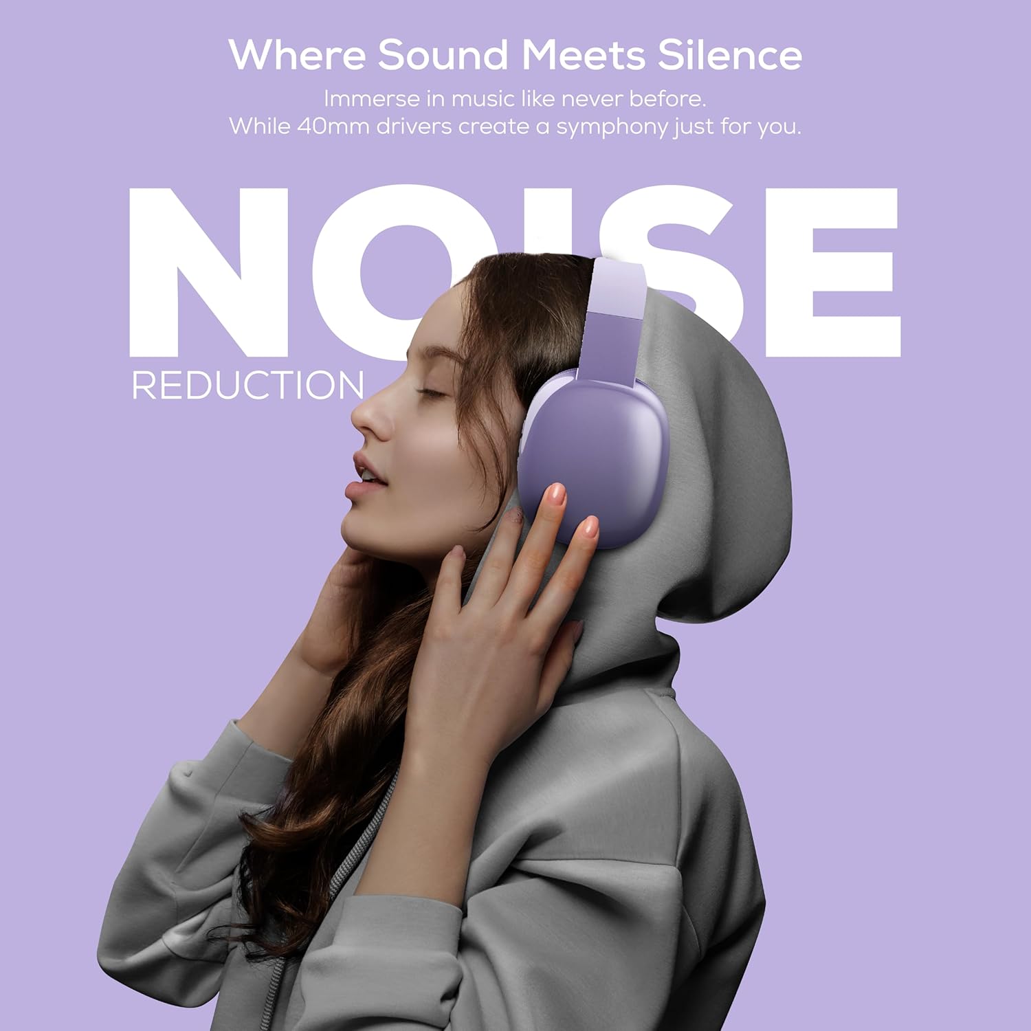 AUDÍFONOS GABBA GOODS PLATINUM VIBE INALÁMBRICOS OVER EAR BLUETOOTH CON MICRÓFONO Y REDUCCIÓN DE RUIDO LAVANDA - 2
