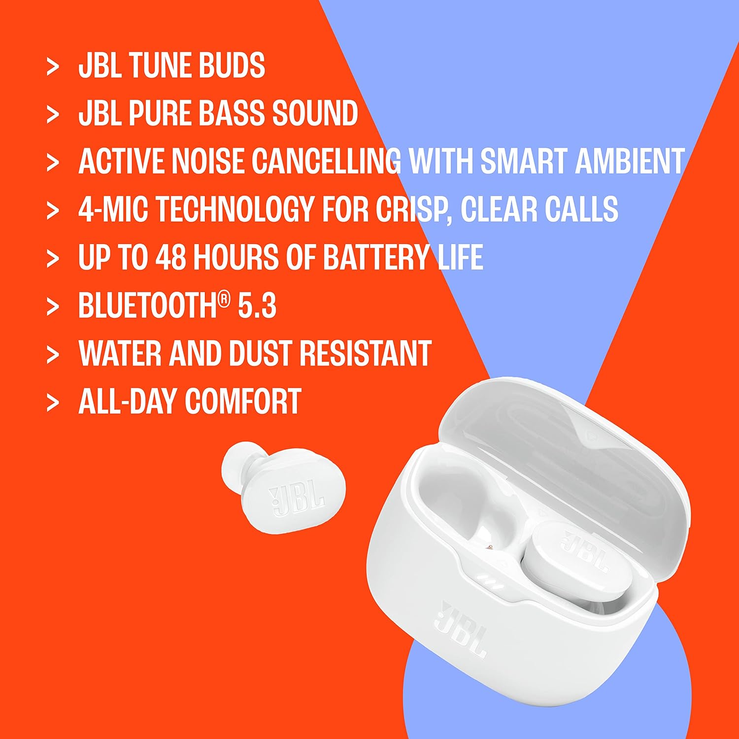 AUDÍFONOS JBL TUNE BUDS TRUE WIRELESS CON CANCELACIÓN DE RUIDO BLANCO - 5