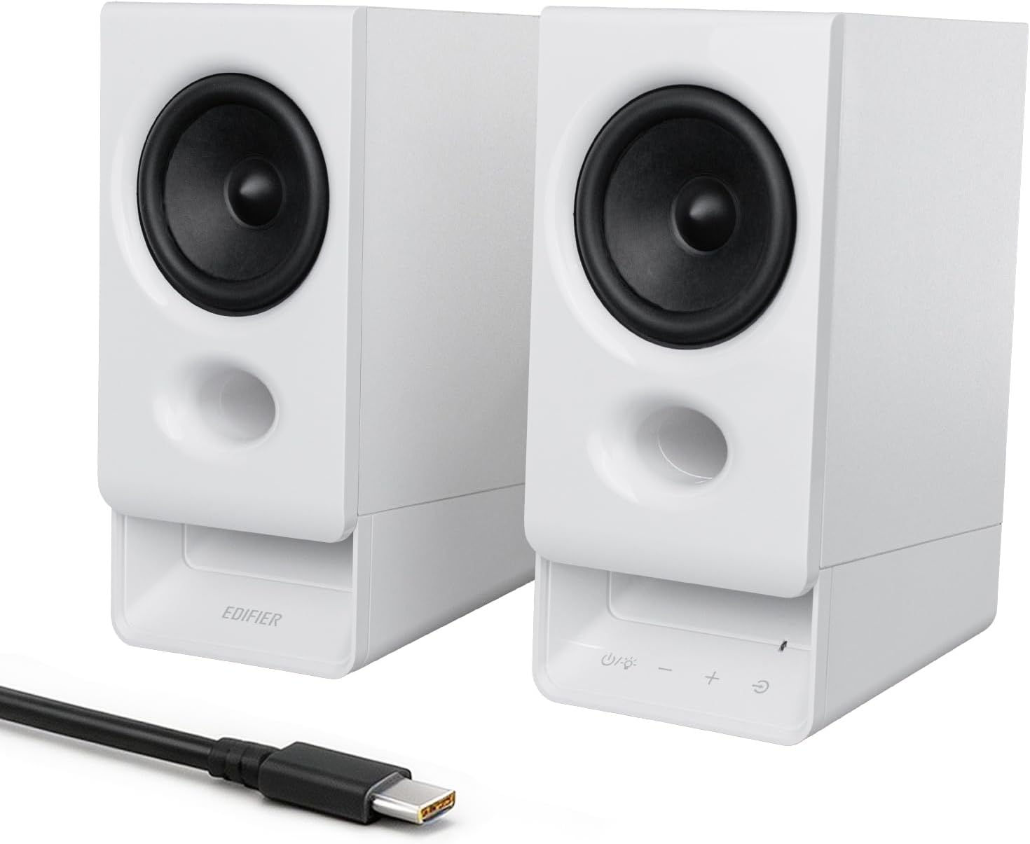 PARLANTES EDIFIER R20BT PARA COMPUTADORA CON CONTROLES TÁCTILES Y ENTRADAS AUX Y USB-C BLANCO - 1