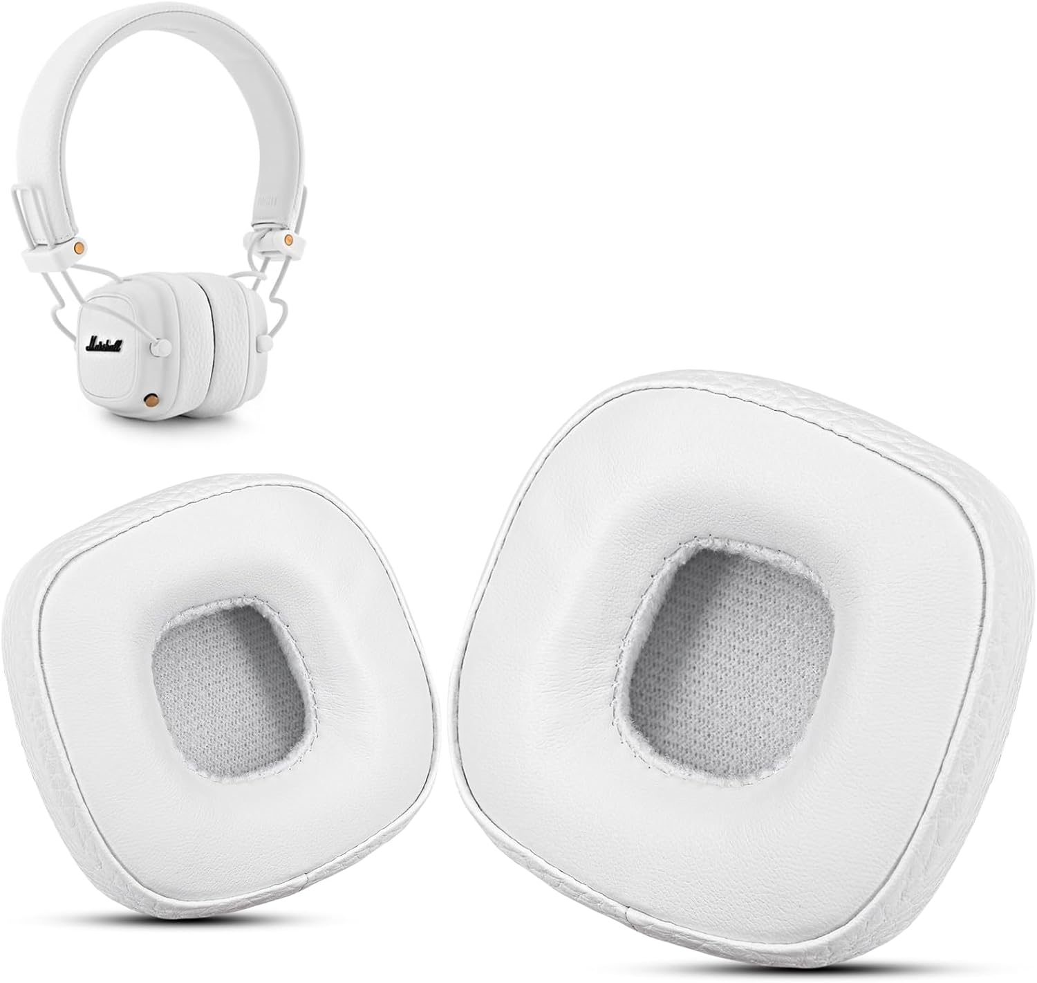 ALMOHADILLAS PARA AUDÍFONOS KRONE KALPASMOS MARSHALL MAJOR III/IV CUERO BLANCO - 1