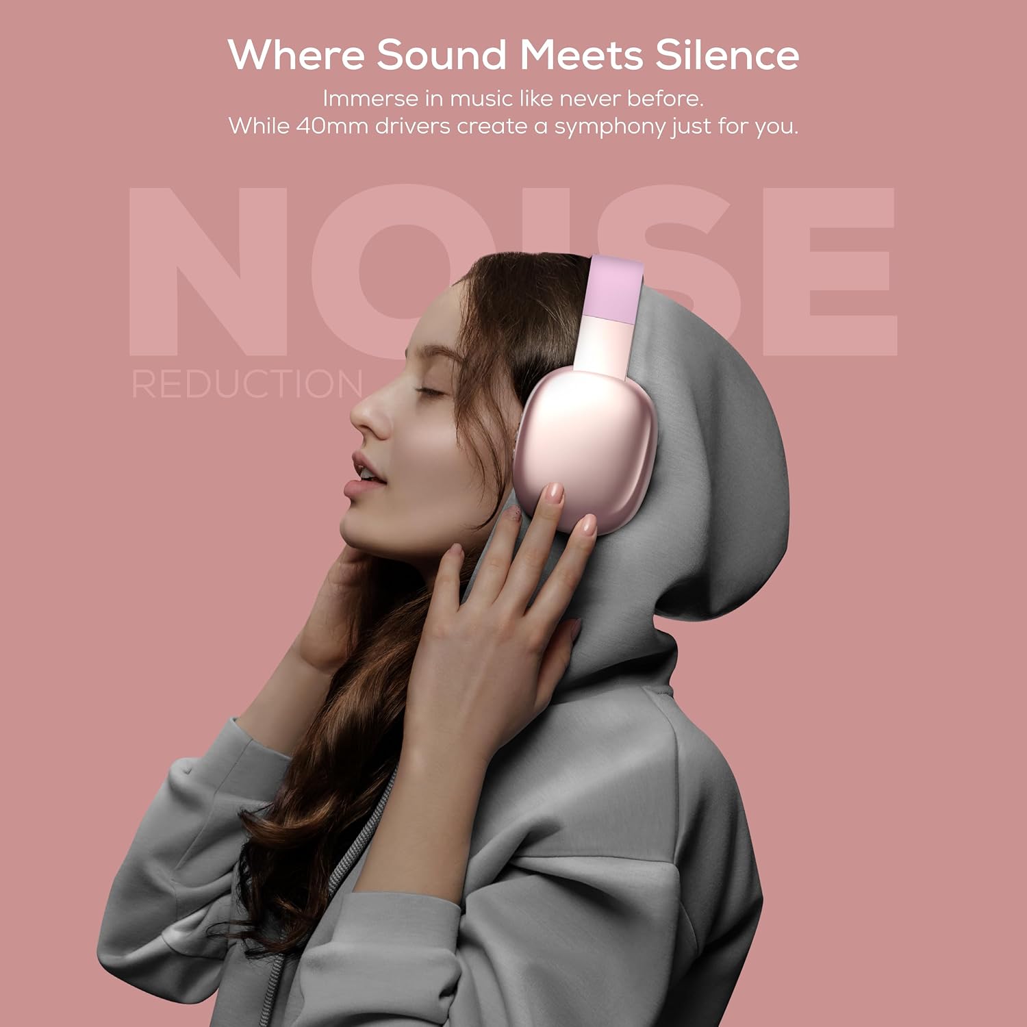AUDÍFONOS GABBA GOODS INALÁMBRICOS OVER EAR BLUETOOTH CON MICRÓFONO Y RANURA MICRO SD ROSA - 2