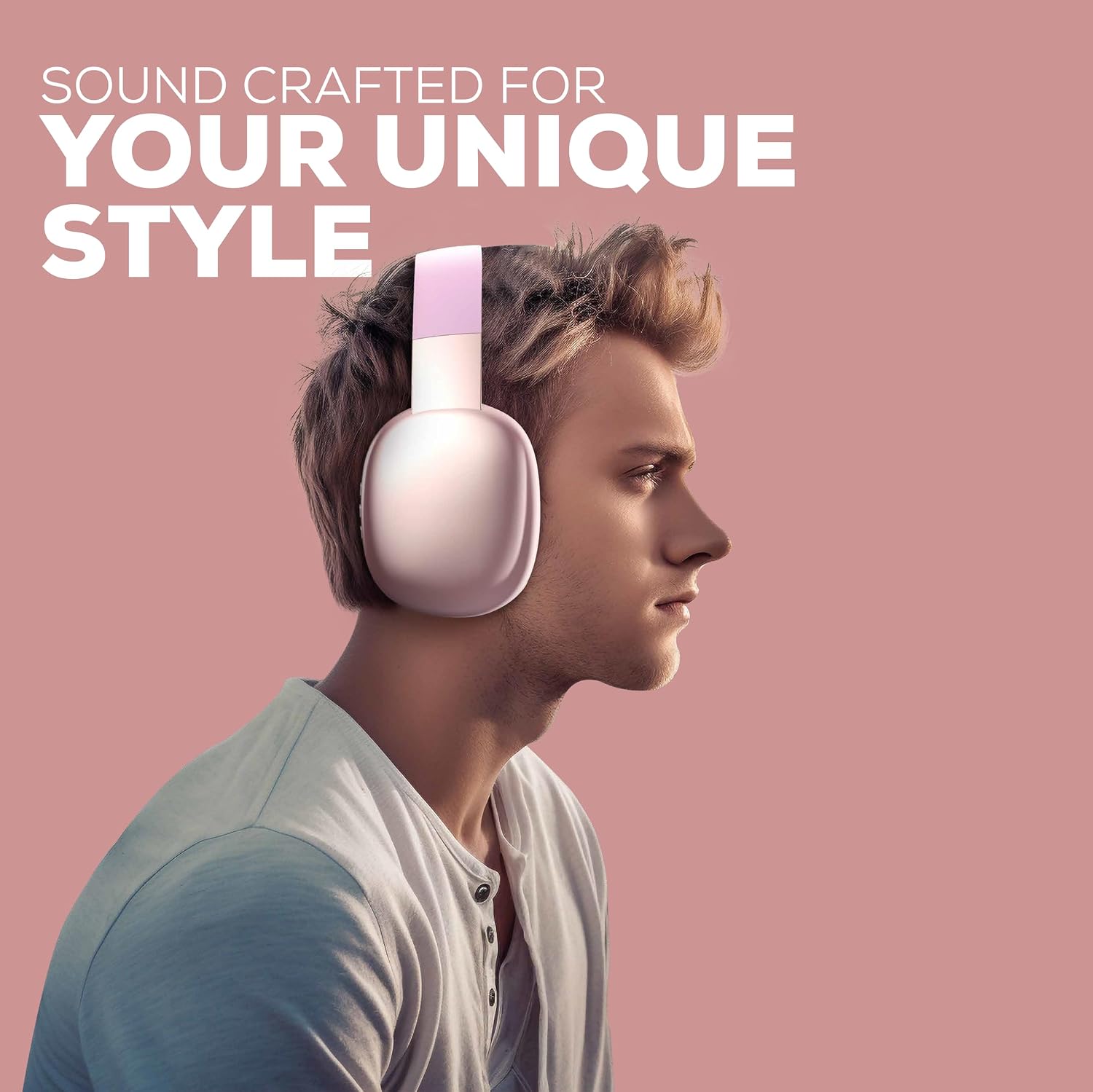AUDÍFONOS GABBA GOODS INALÁMBRICOS OVER EAR BLUETOOTH CON MICRÓFONO Y RANURA MICRO SD ROSA - 4