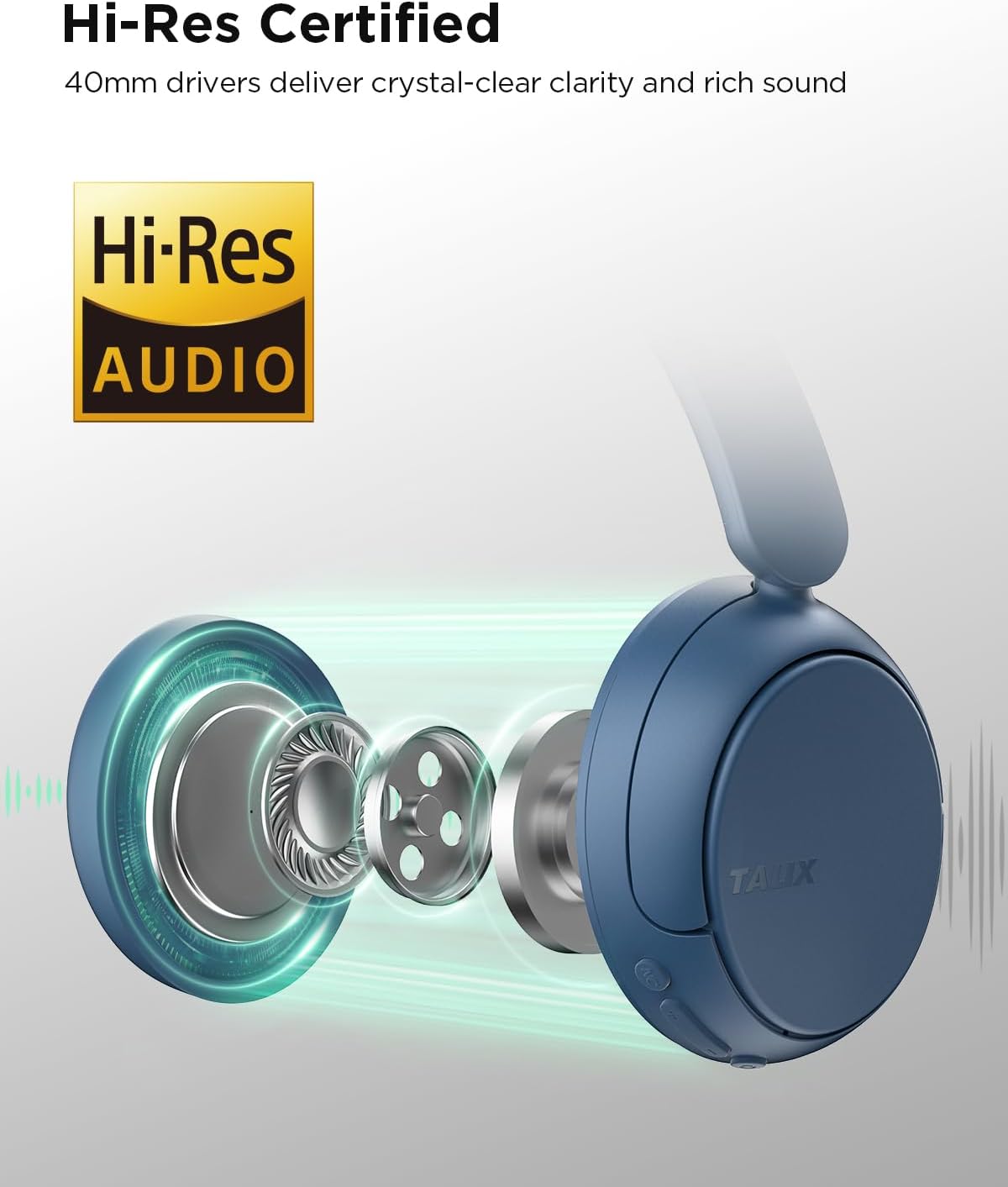 AUDÍFONOS TALIX H30 BLUETOOTH INALÁMBRICOS OVER EAR AZUL - 5
