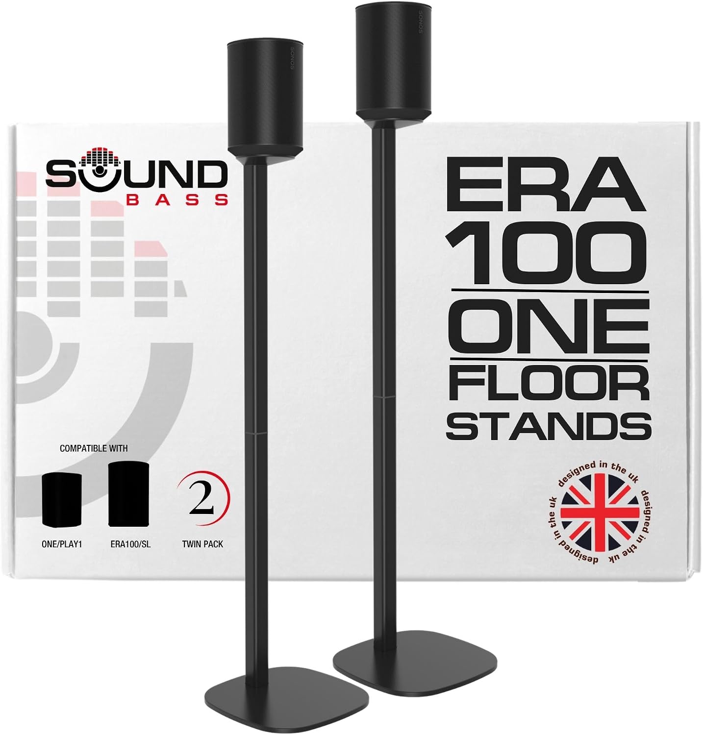 SOPORTE PARA PARLANTES SOUND BASS ERA 100 DOBLE NEGRO - 1