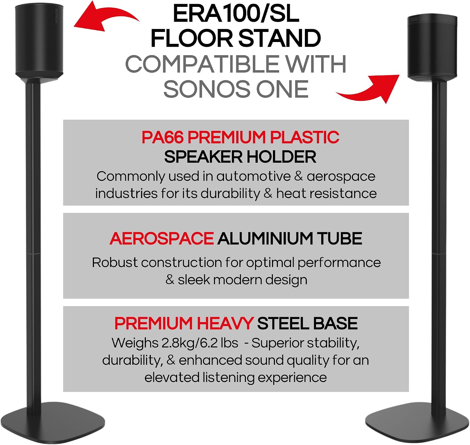 SOPORTE PARA PARLANTES SOUND BASS ERA 100 DOBLE NEGRO - 3