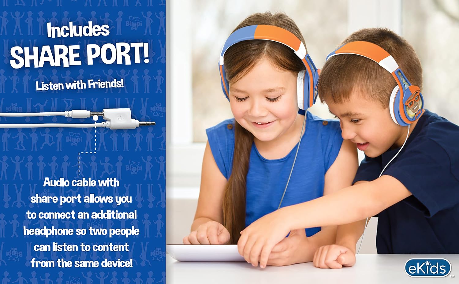 AUDÍFONOS PARA NIÑOS EKIDS BLIPPI CON CABLE Y CONECTOR 3.5 MM - 2