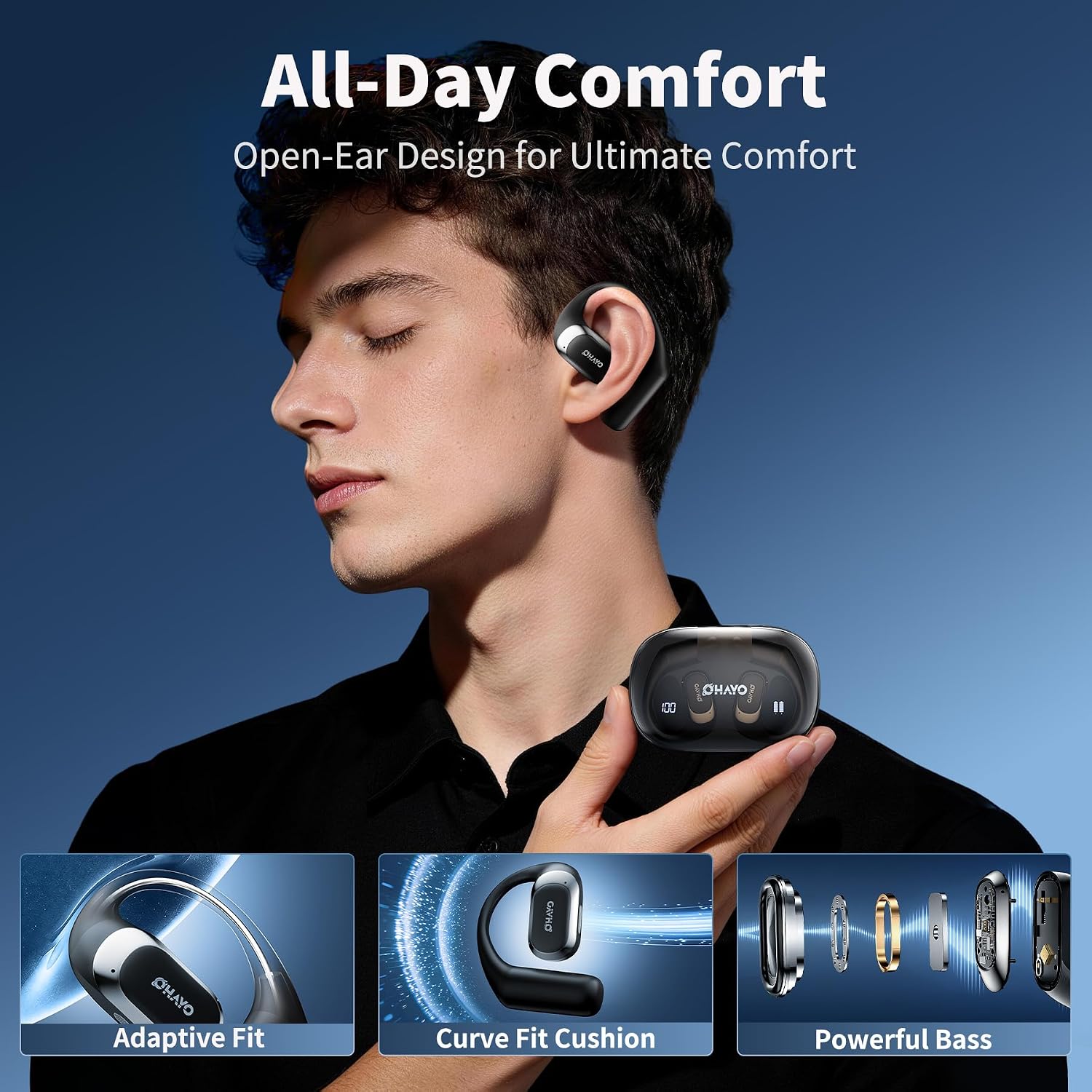 AUDÍFONOS OHAYO OPEN EAR T10 BLUETOOTH 5.4 IPX6 - 2
