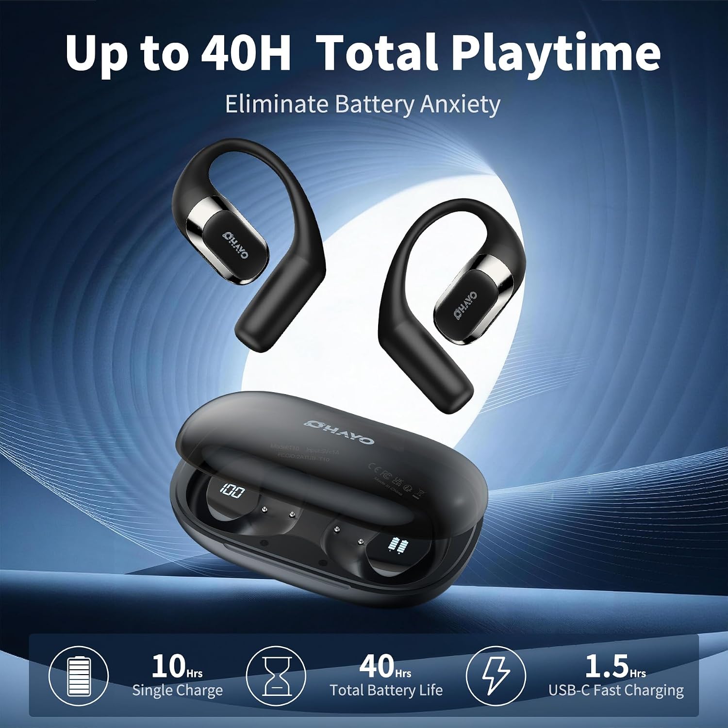 AUDÍFONOS OHAYO OPEN EAR T10 BLUETOOTH 5.4 IPX6 - 3