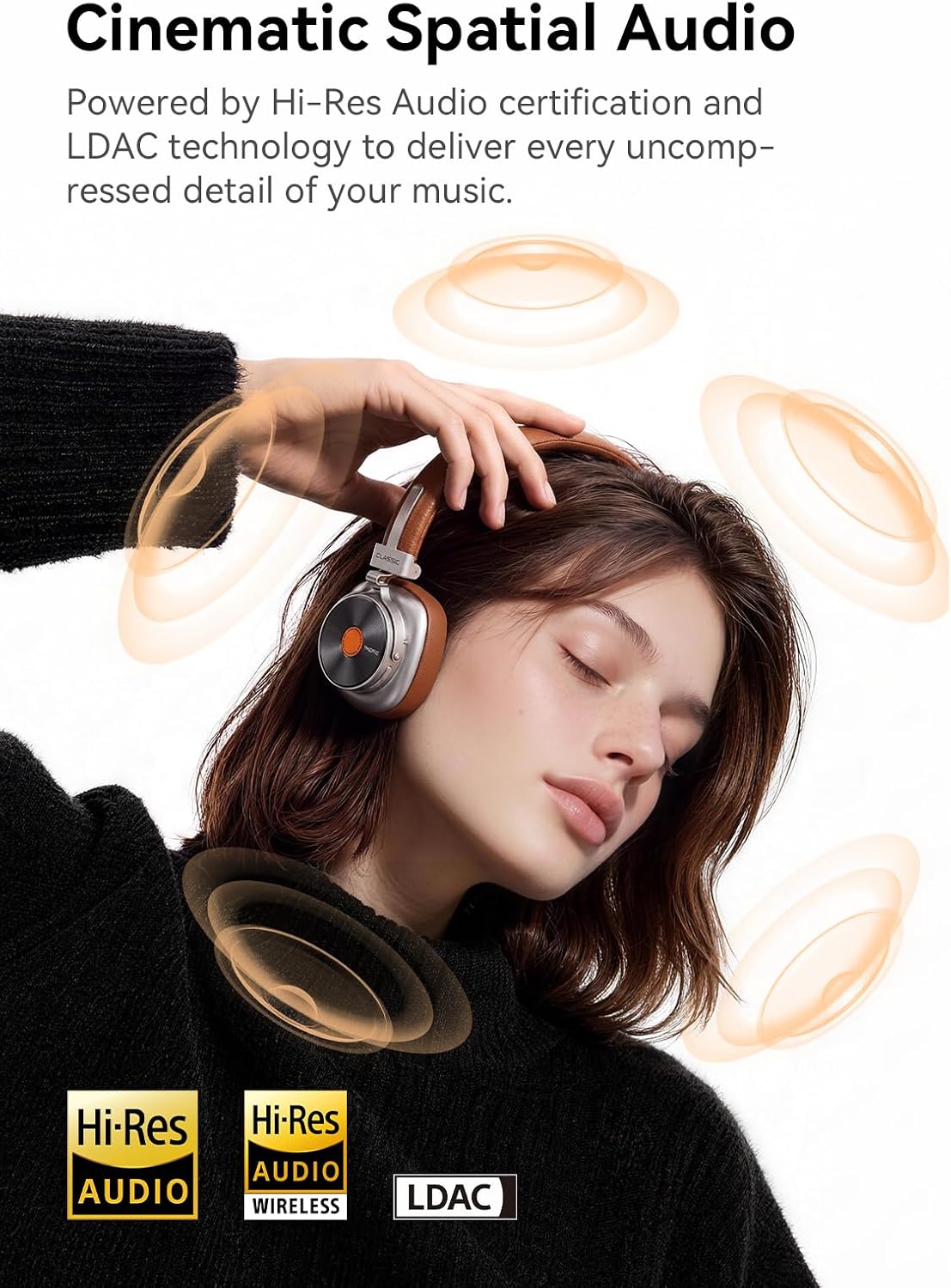 AUDÍFONOS ON-EAR INALÁMBRICOS 1MORE CLASSIC HQ36 CON AUDIO HI-RES Y SONIDO ESPACIAL - 3