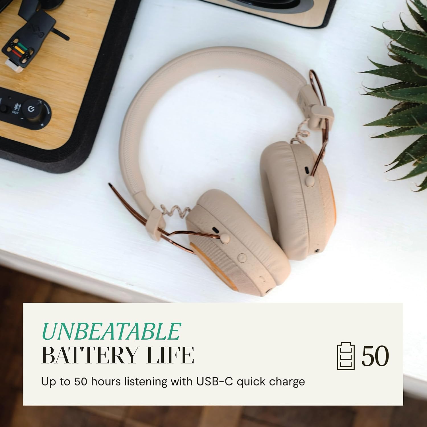 AUDÍFONOS ON-EAR HOUSE OF MARLEY POSITIVE VIBRATION RIDDIM 50 HORAS CREMA - 3