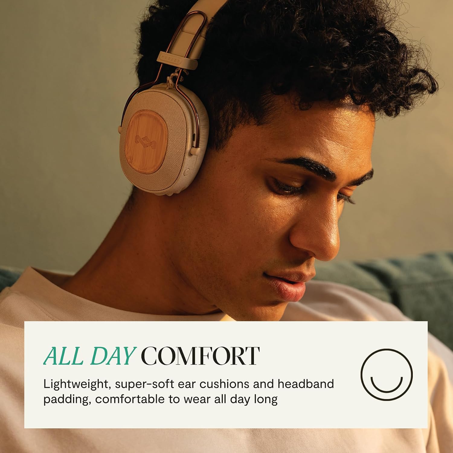 AUDÍFONOS ON-EAR HOUSE OF MARLEY POSITIVE VIBRATION RIDDIM 50 HORAS CREMA - 5