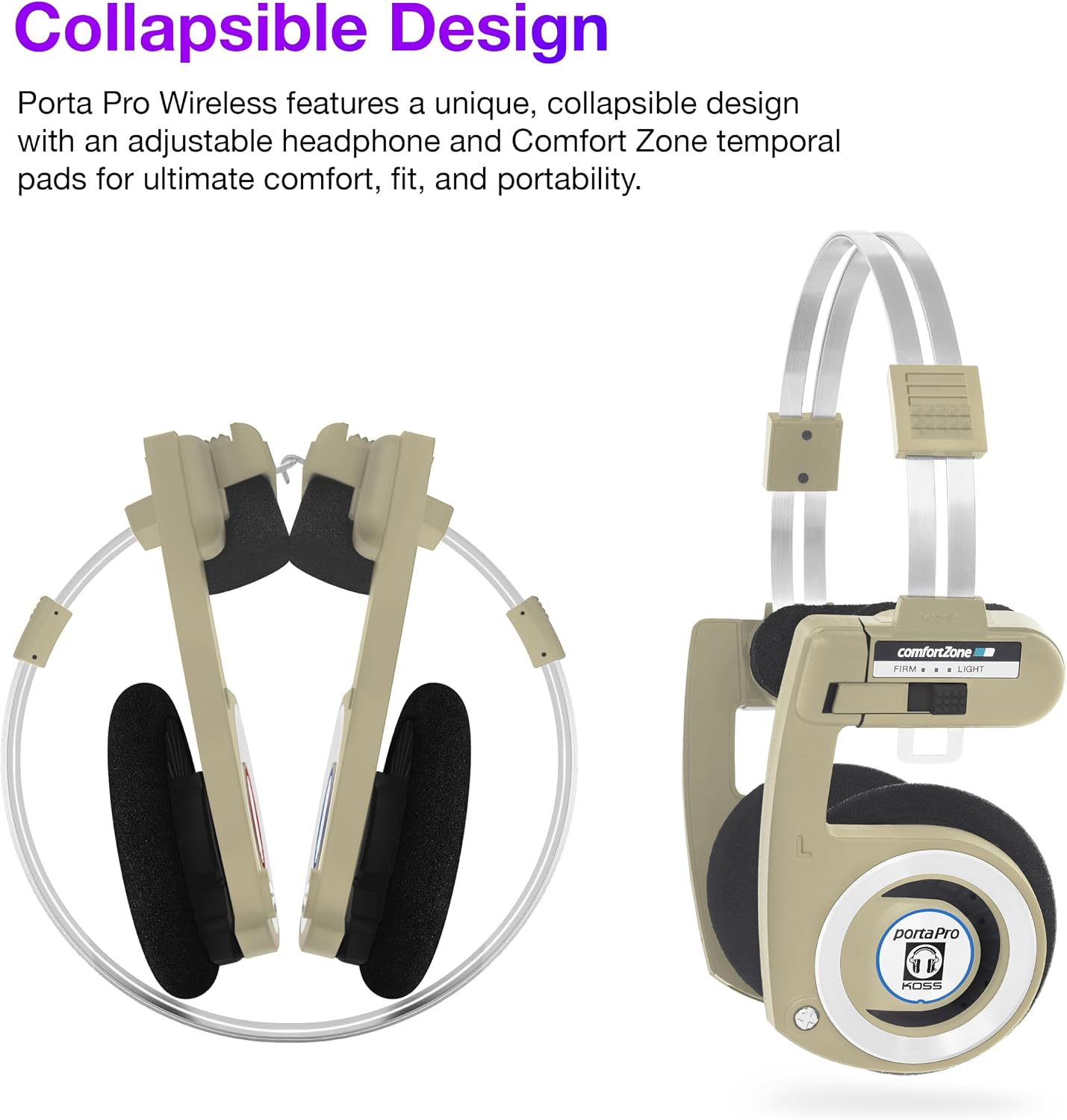 AUDÍFONOS ON-EAR KOSS PORTA PRO WIRELESS 2.0 BEIGE RHYTHM - 2