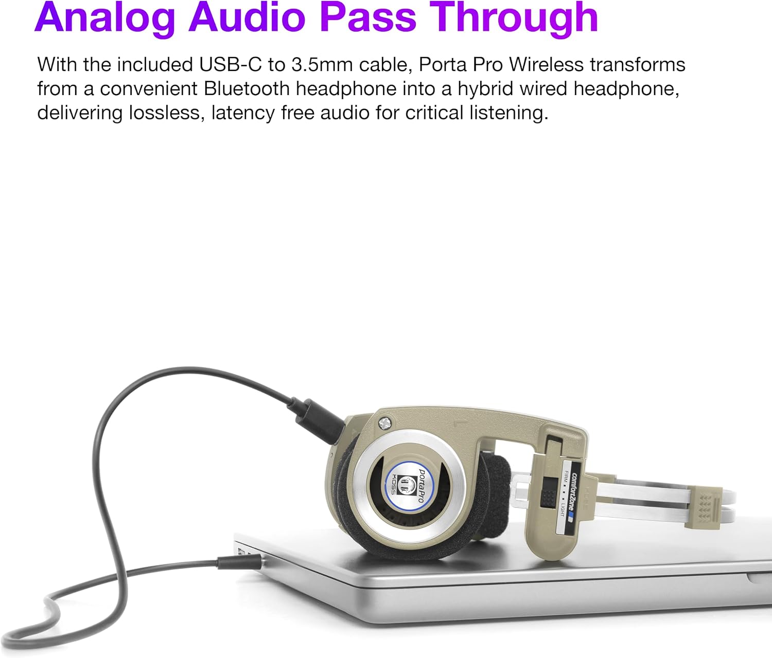 AUDÍFONOS ON-EAR KOSS PORTA PRO WIRELESS 2.0 BEIGE RHYTHM - 3