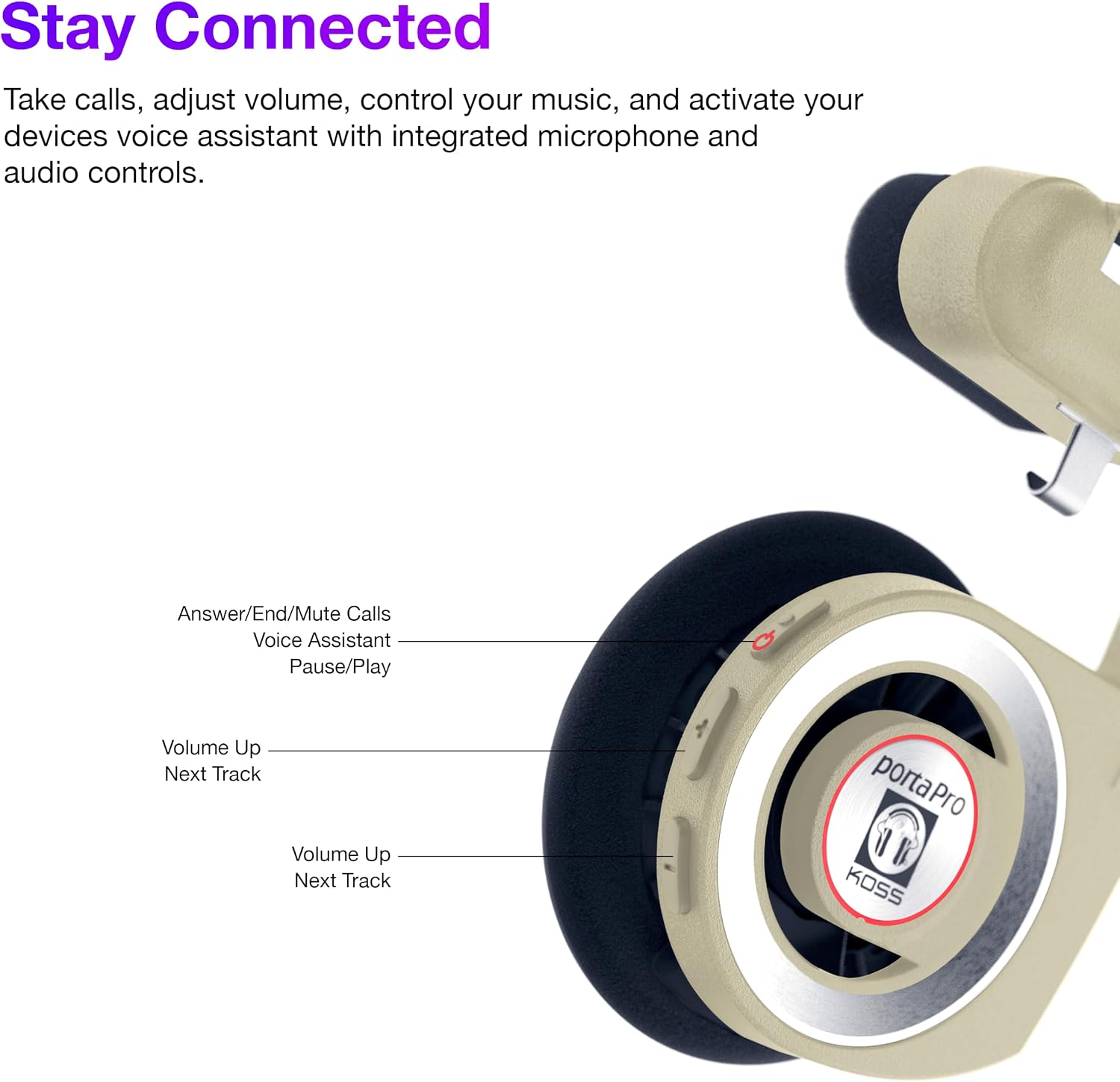 AUDÍFONOS ON-EAR KOSS PORTA PRO WIRELESS 2.0 BEIGE RHYTHM - 4
