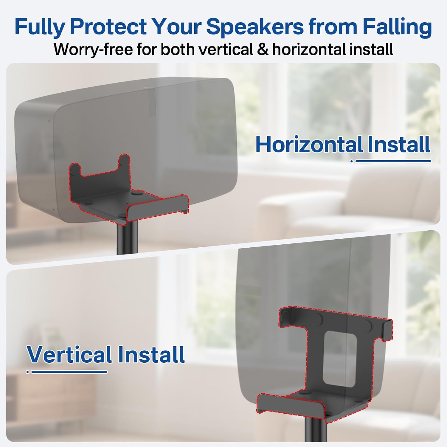 SOPORTE DE PISO AJUSTABLE PARA PARLANTES YIBRACKI SONOS FIVE Y PLAY:5 NEGRO 1 UNIDAD - 4