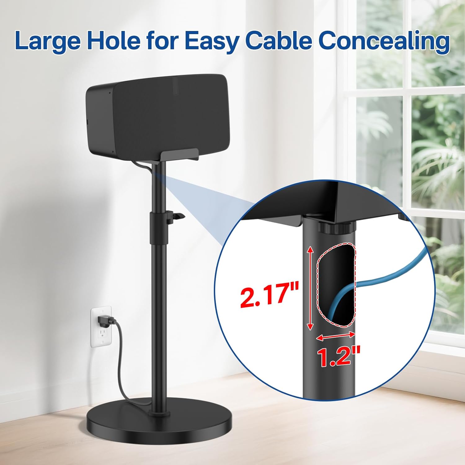 SOPORTE DE PISO AJUSTABLE PARA PARLANTES YIBRACKI SONOS FIVE Y PLAY:5 NEGRO 1 UNIDAD - 5