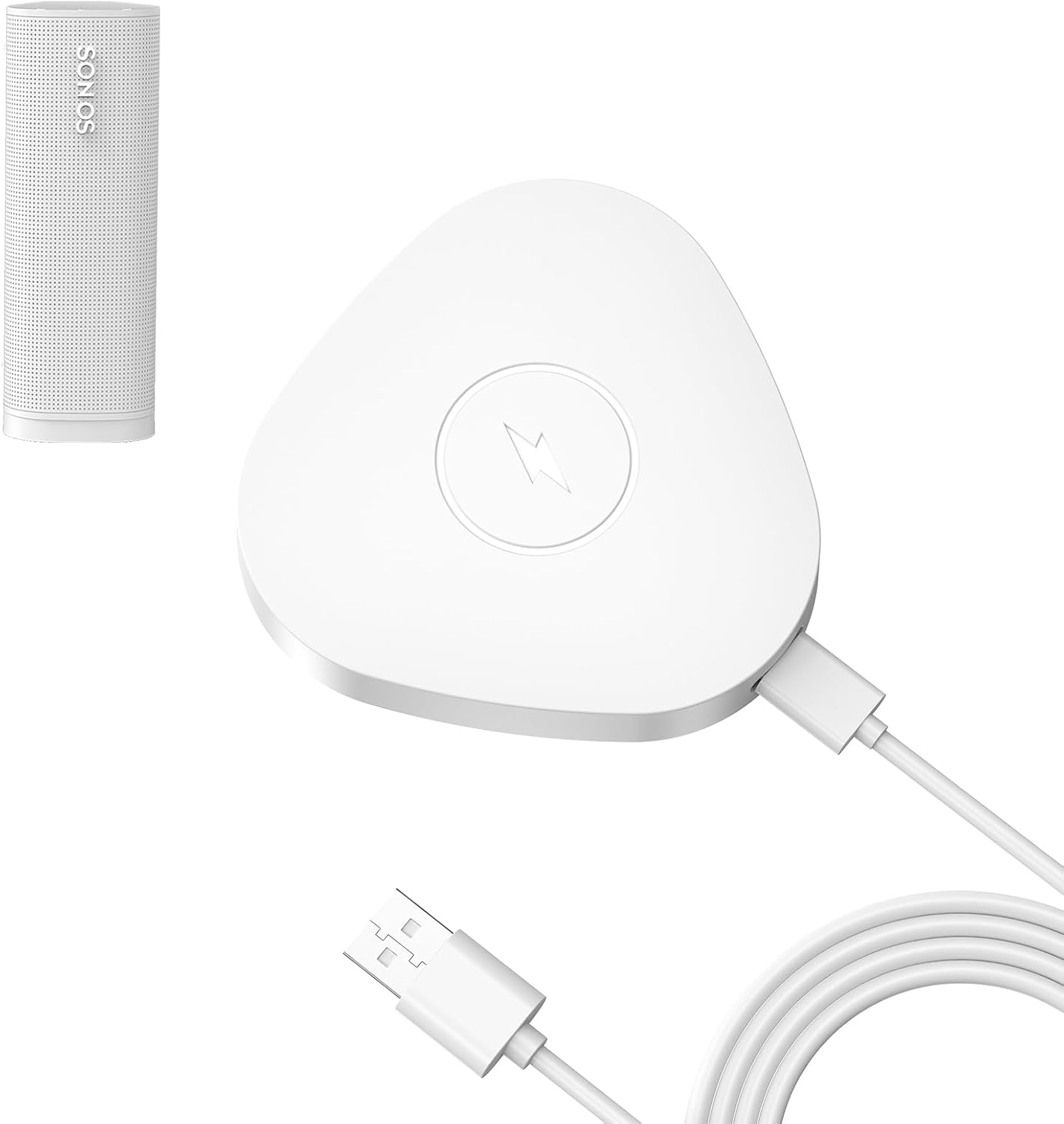 BASE DE CARGA INALÁMBRICA ROUNKIN PARA SONOS ROAM GEN 1 Y 2 BLANCO - 1