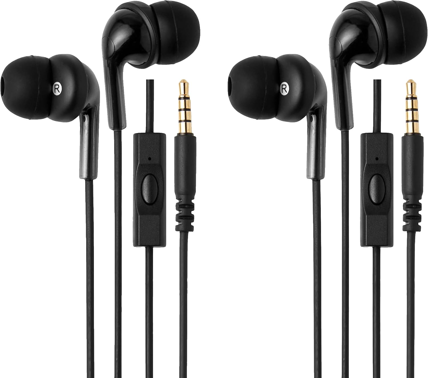 AUDÍFONOS IN-EAR AMAZON BASICS 3.5MM CABLEADOS 2 PARES CON MICRÓFONO Y CONTROL DE PISTAS - 1