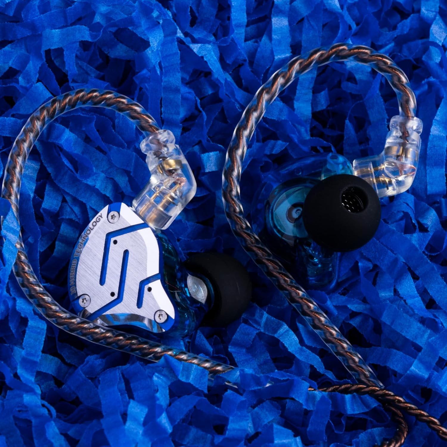 AUDÍFONOS IN EAR LINSOUL KZ ZS10 PRO 4BA+1DD AZUL BRILLANTE - 3