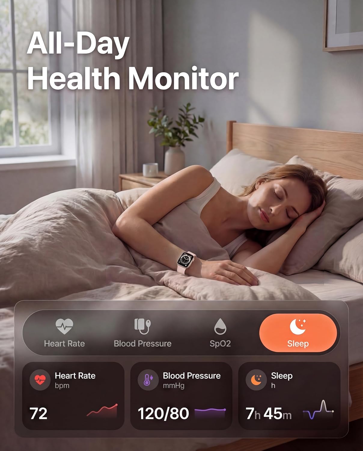 SMARTWATCH RLQA LIGHT BLUSH CON MONITOR DE FRECUENCIA CARDÍACA Y PRESIÓN ARTERIAL, 120+ MODOS DEPORTIVOS, IP68 - 2